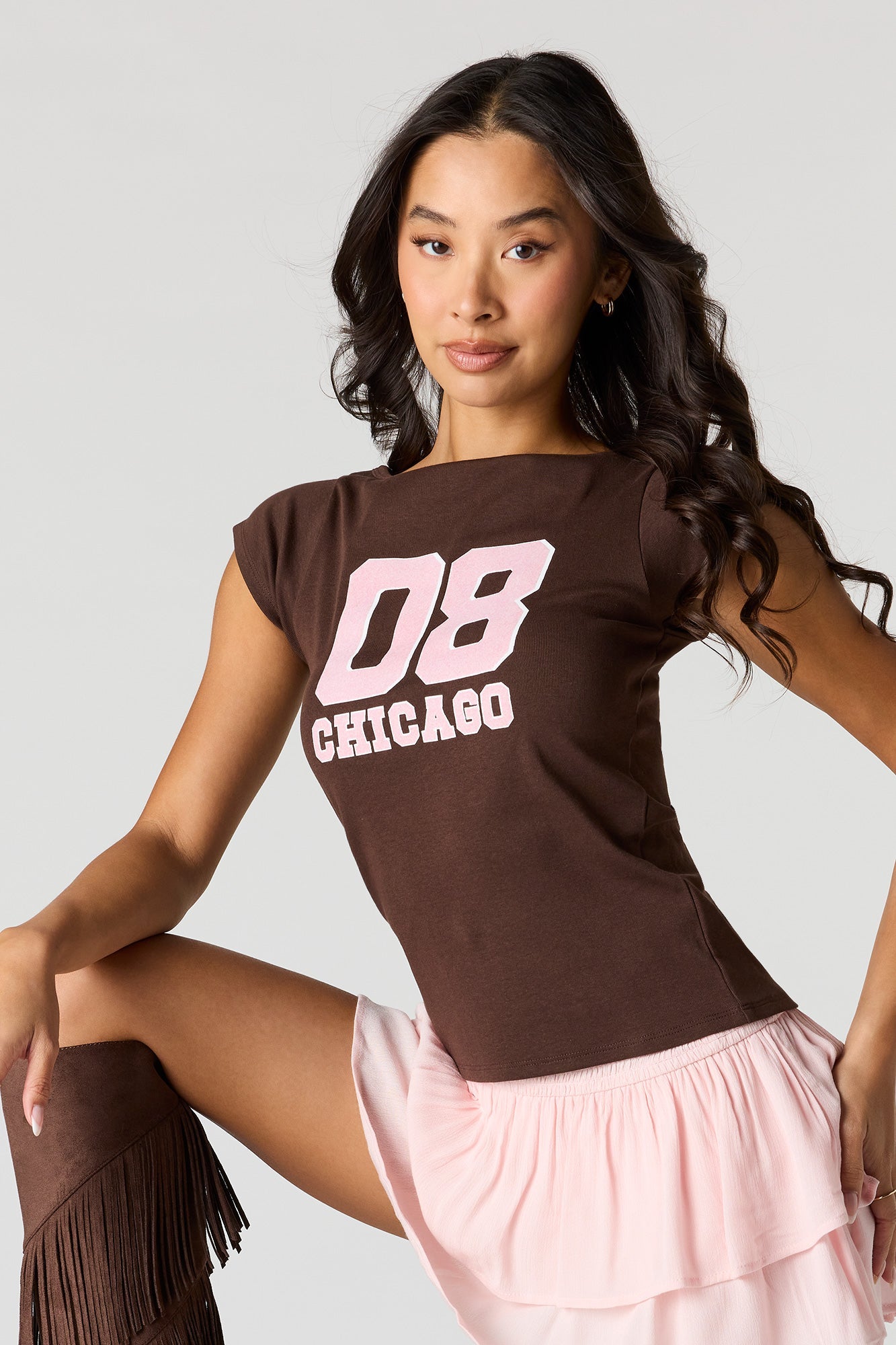 Graphic Boatneck T-Shirt