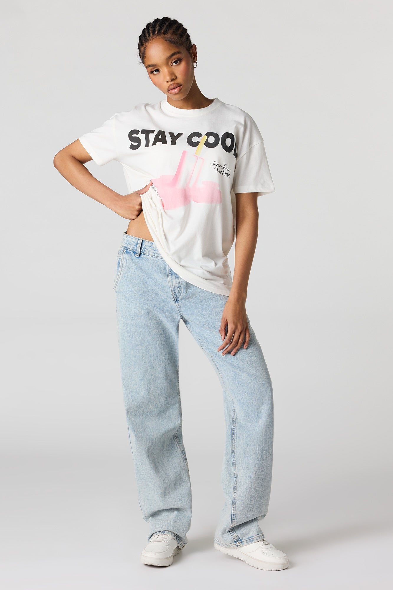 Stay Cool Graphic Oversized  T-Shirt