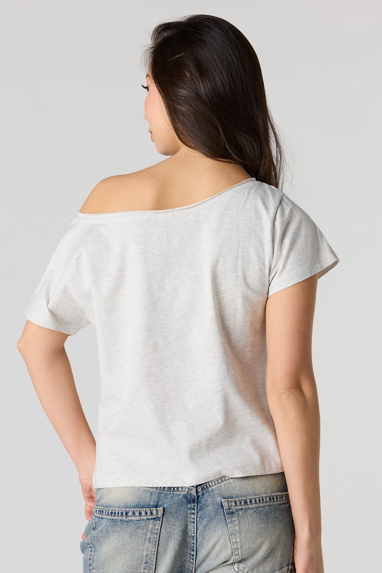 Off Shoulder Graphic T-Shirt