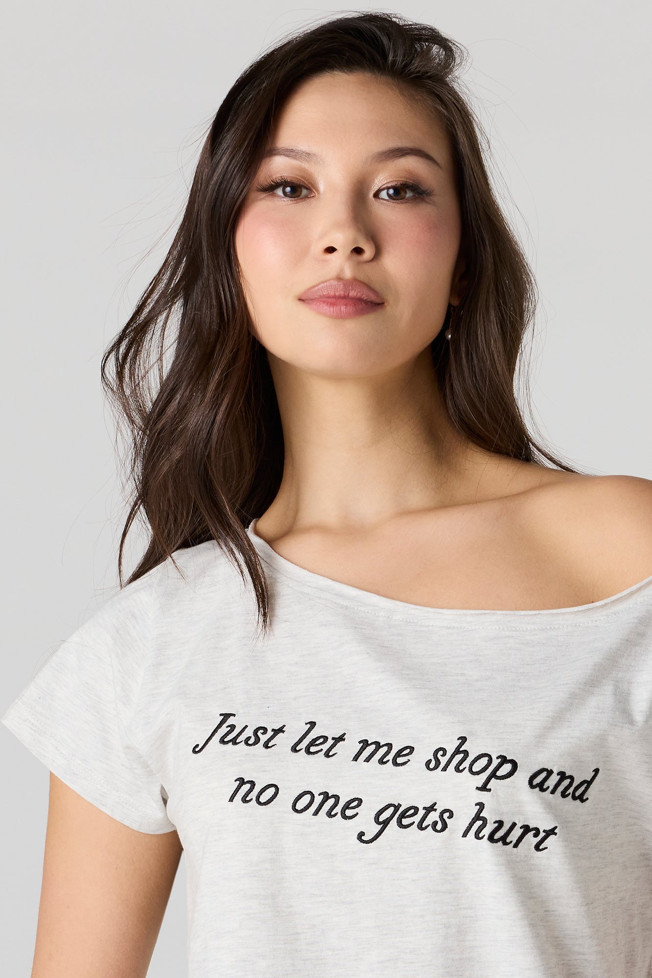 Off Shoulder Graphic T-Shirt