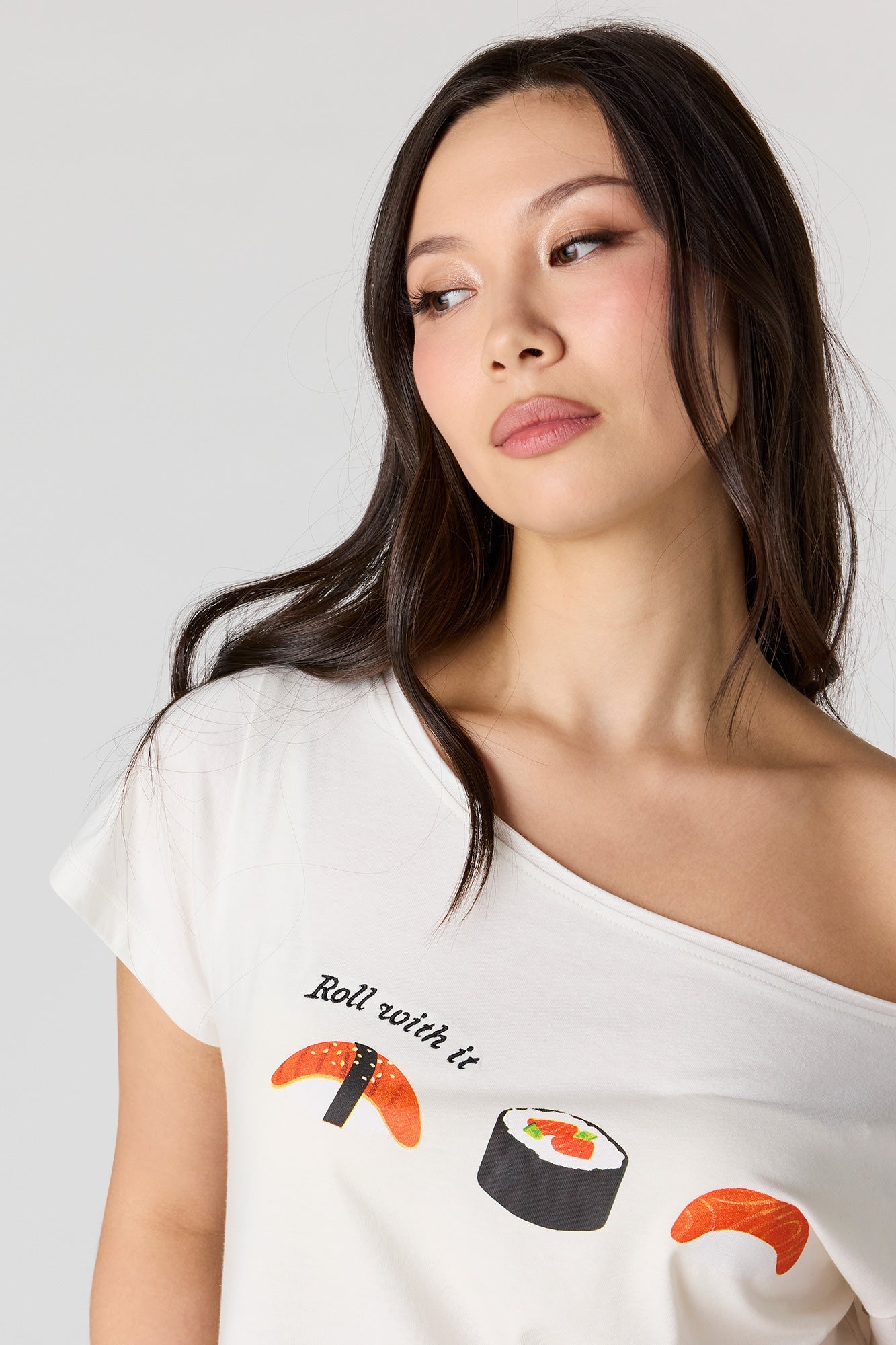Off Shoulder Graphic T-Shirt