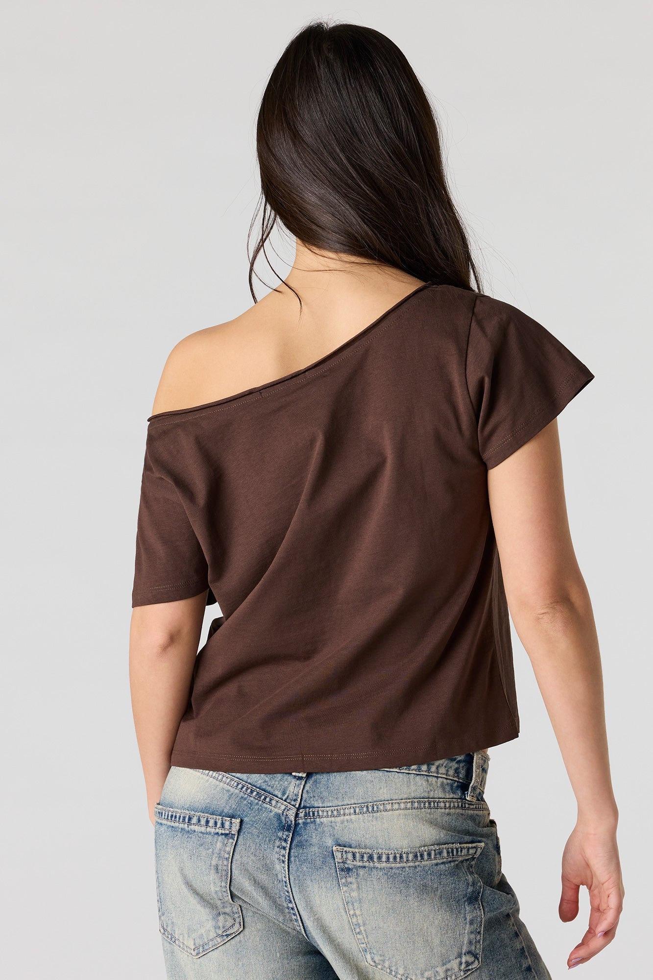 Off Shoulder Graphic T-Shirt