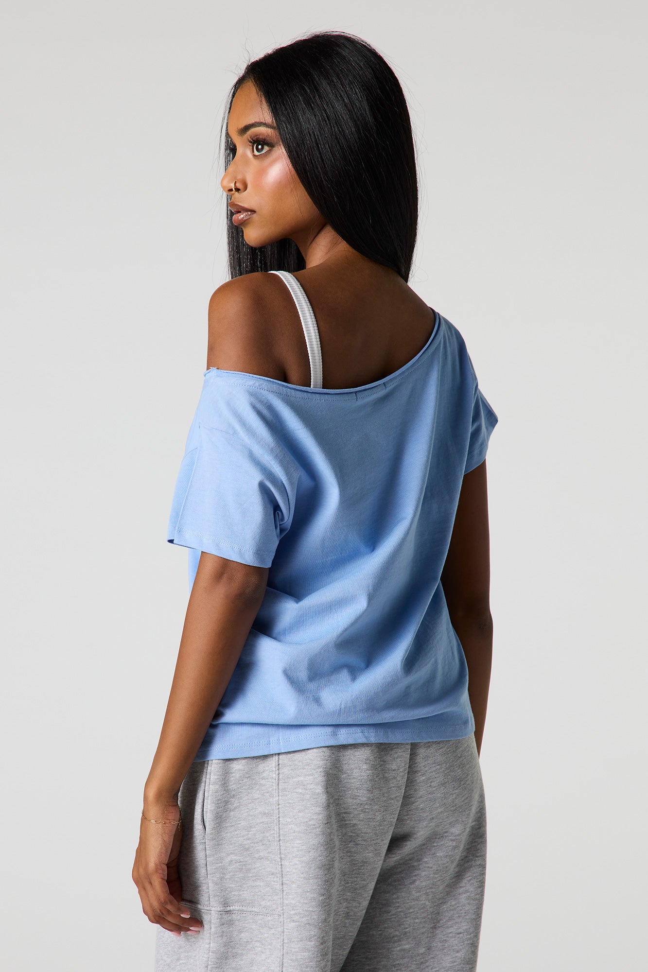 Graphic Boat Neck T-Shirt