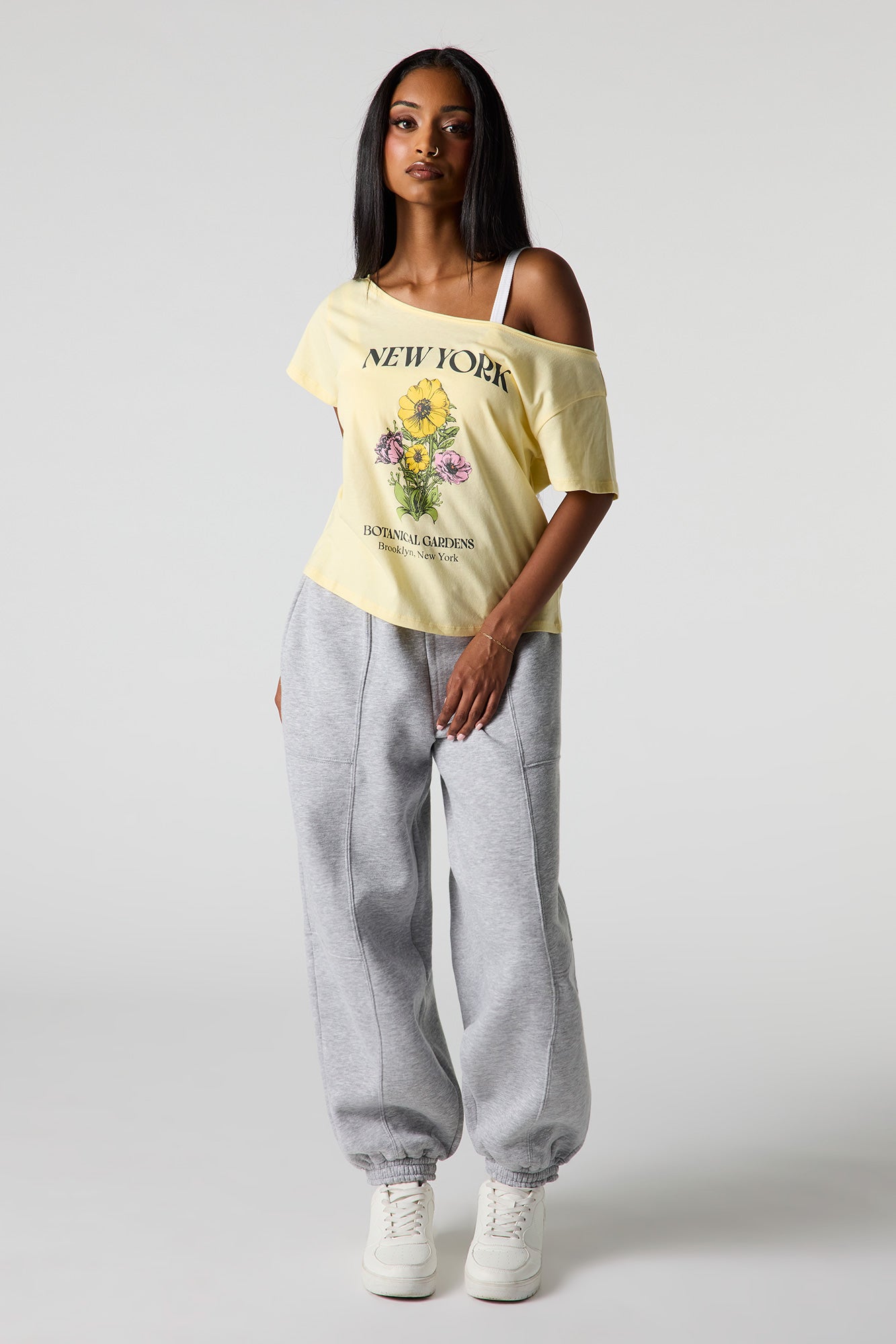 Graphic Boat Neck T-Shirt