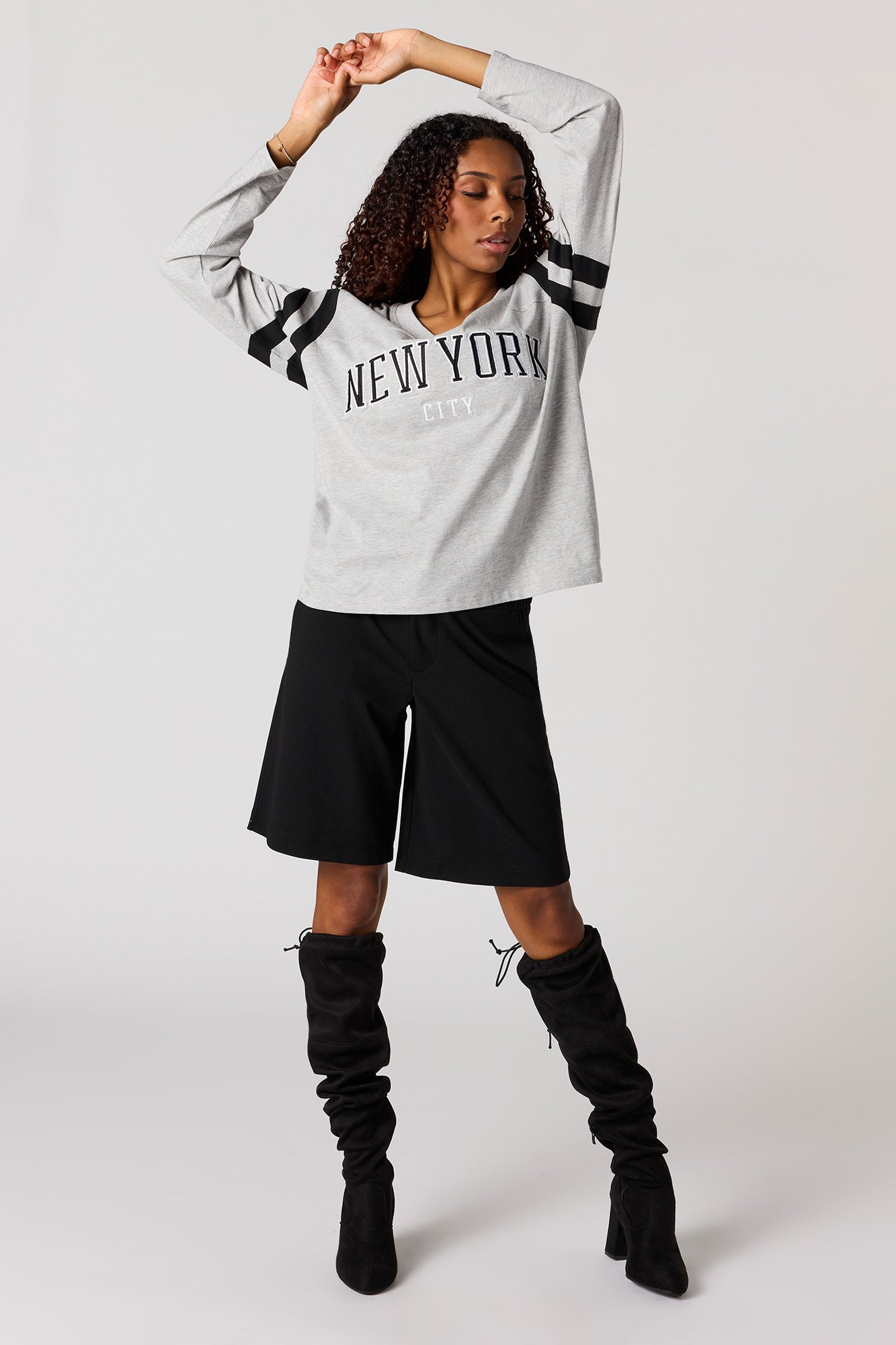 Destination Embroidered Long Sleeve Top