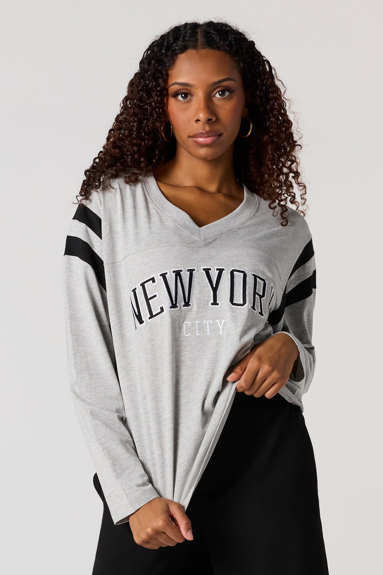 Destination Embroidered Long Sleeve Top