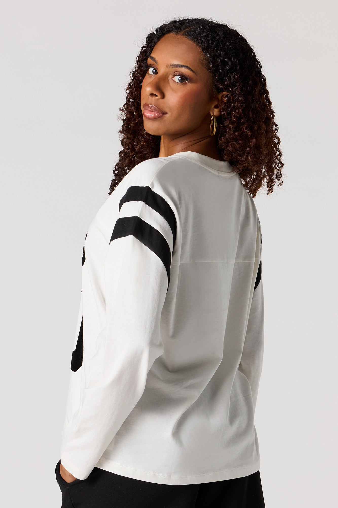 Paris Felt Print Long Sleeve Top