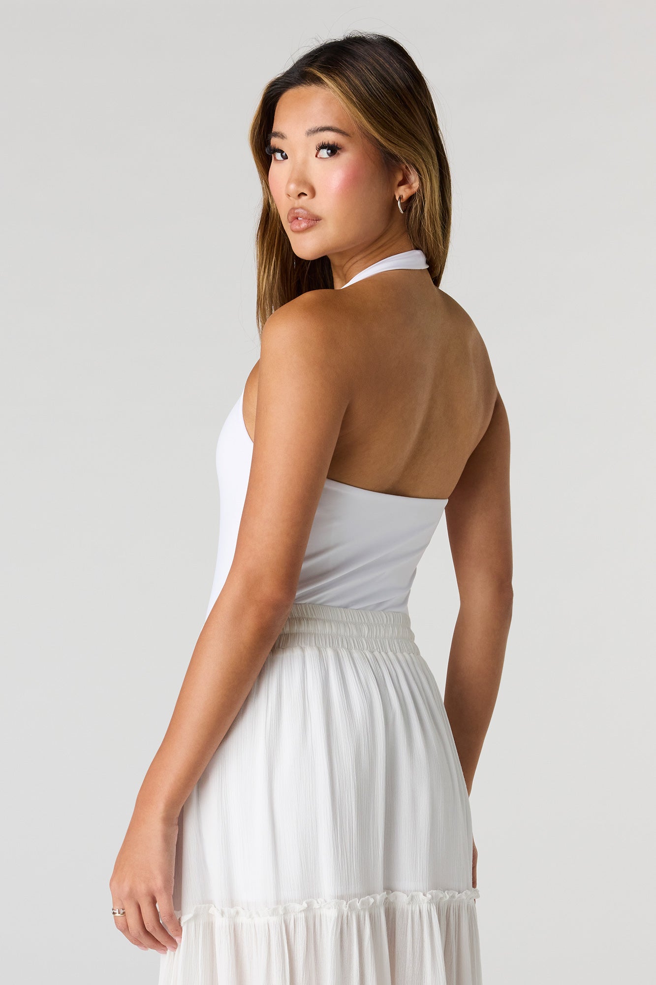 Contour Metal O-Ring Halter Bodysuit