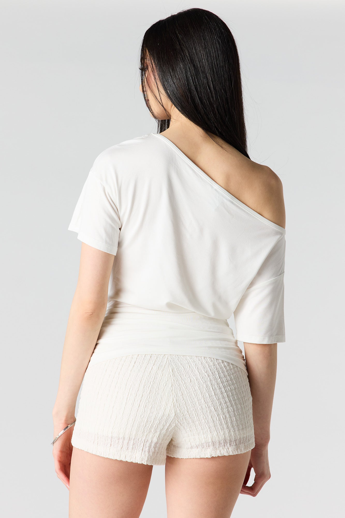 One Shoulder Short Sleeve Top