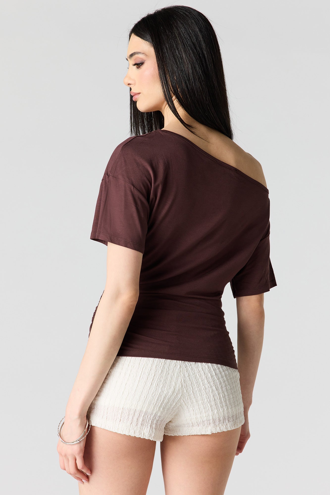One Shoulder Short Sleeve Top