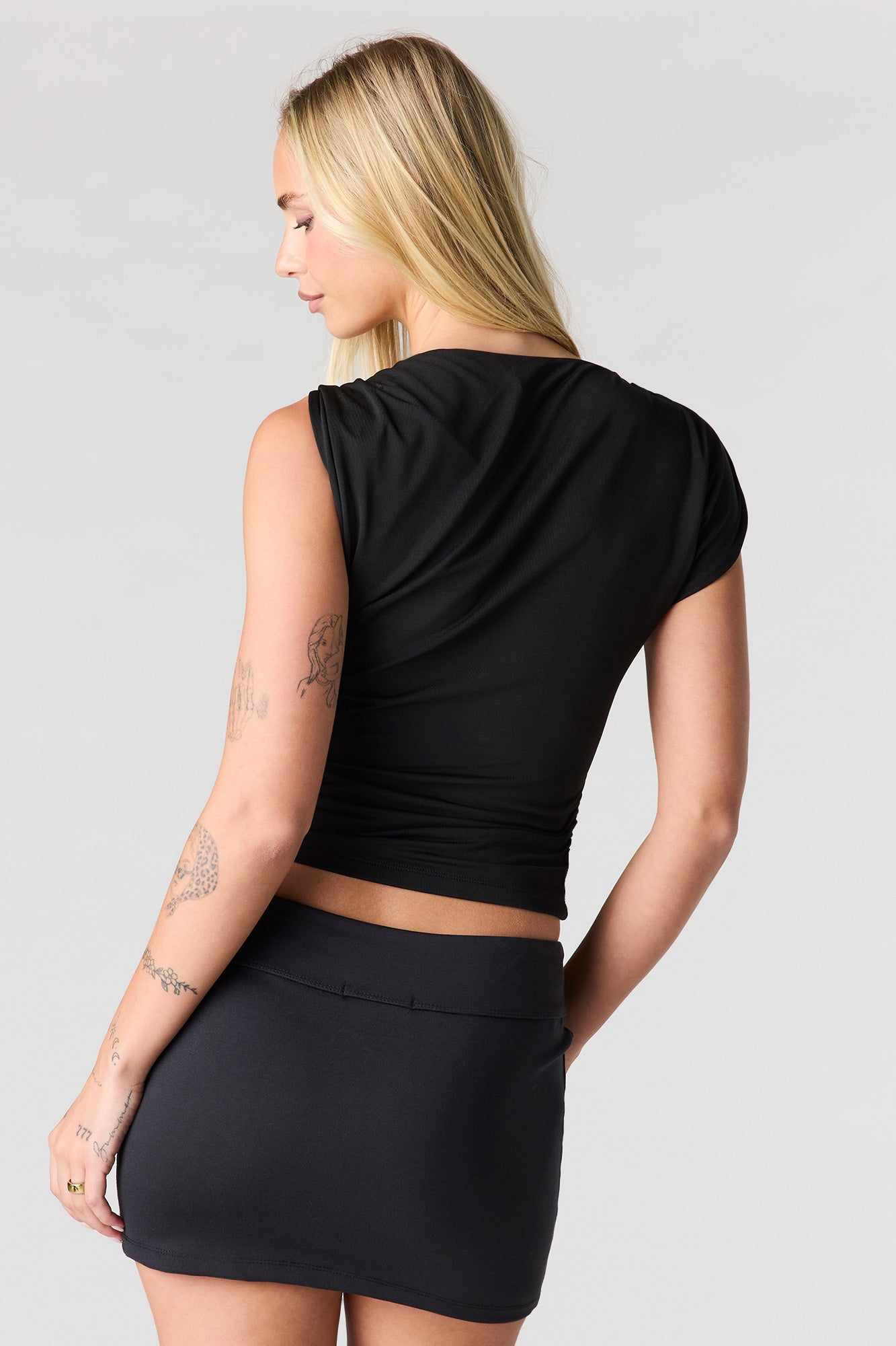 Contour Metal Cuff One Shoulder Top