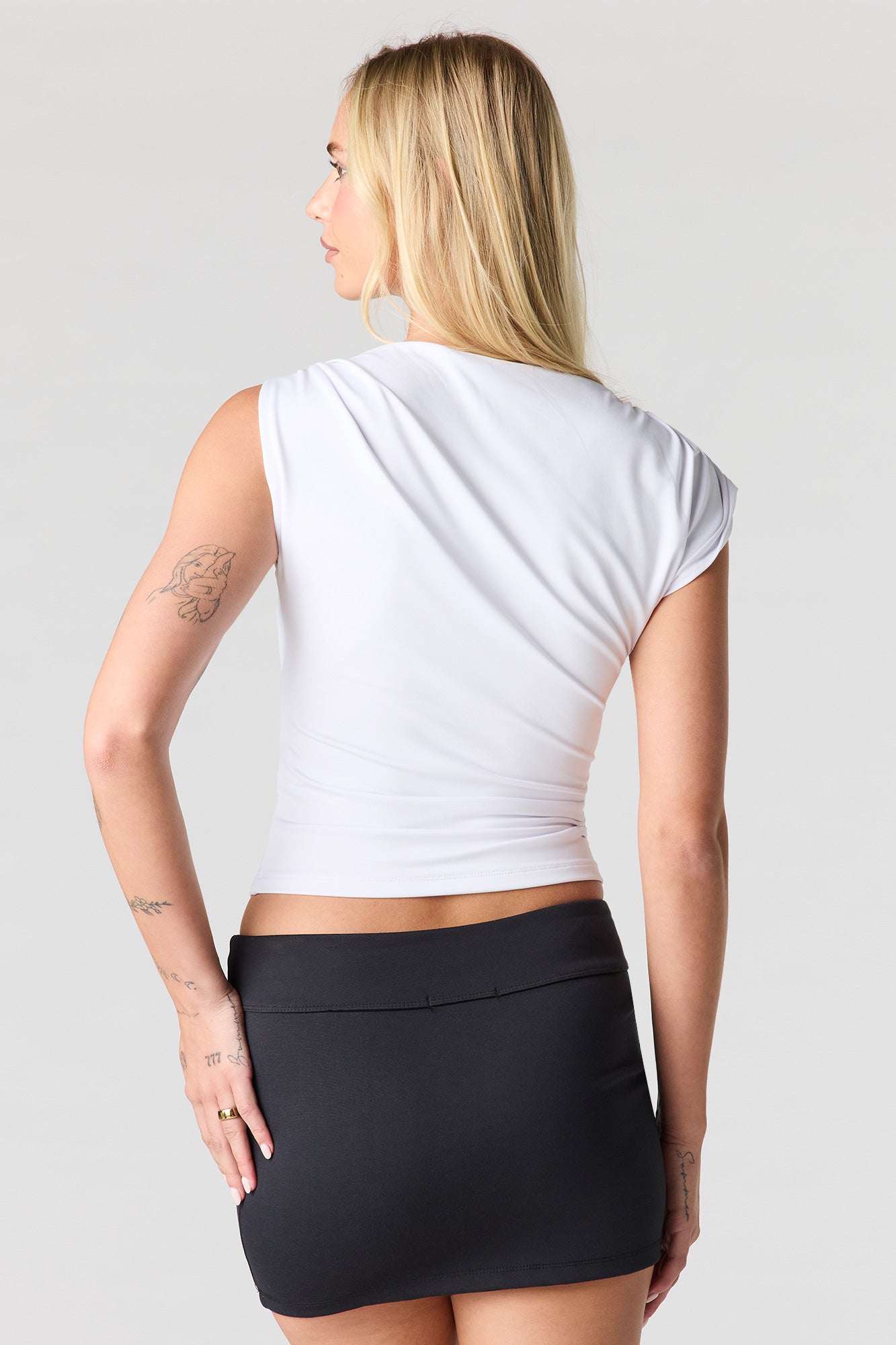 Contour Metal Cuff One Shoulder Top