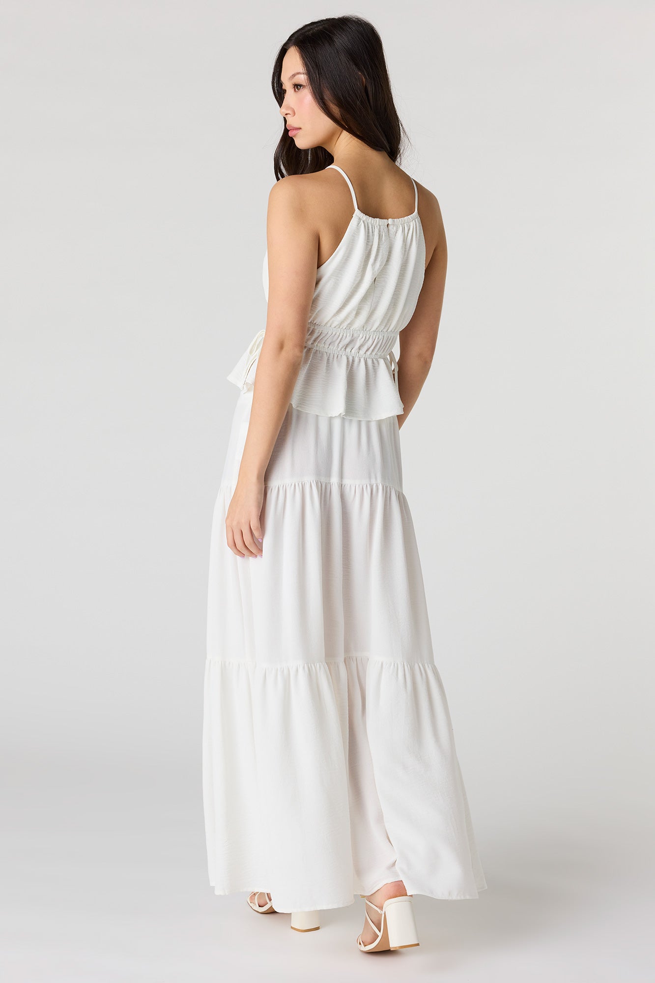 Tiered Slit Maxi Skirt