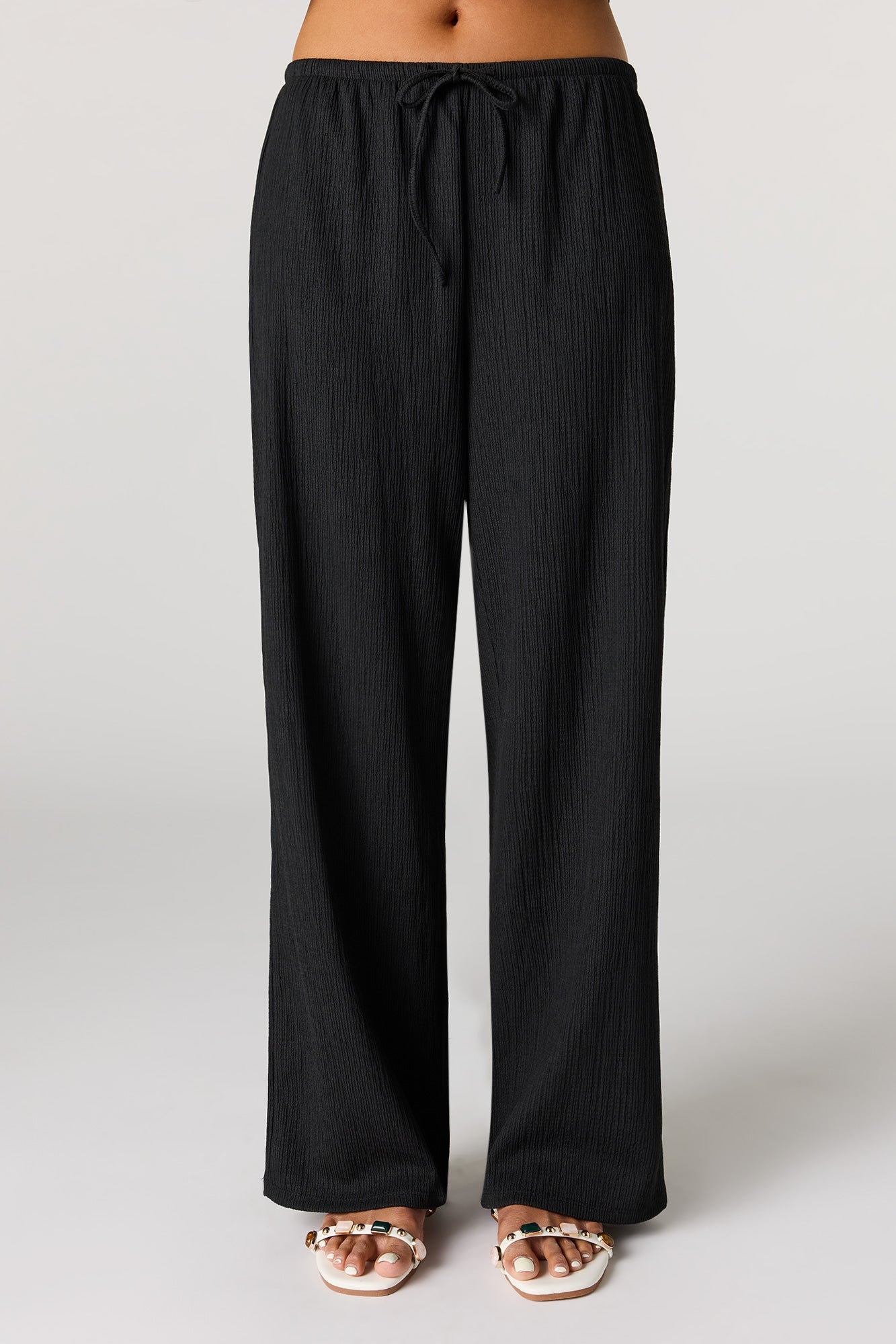 Textured Wide Leg Pant