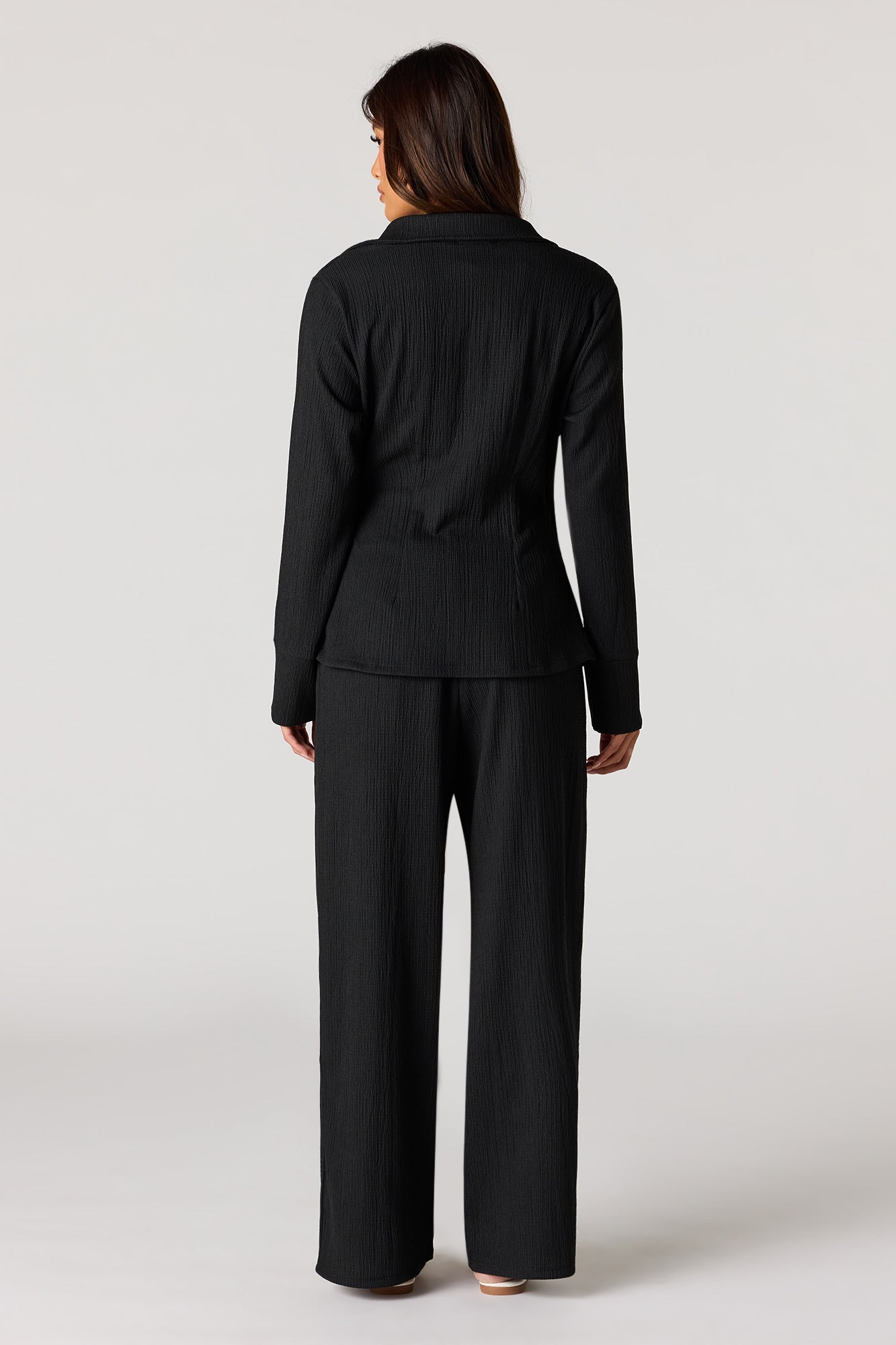 Textured Wide Leg Pant