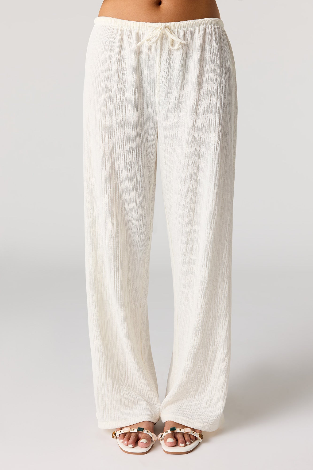 Textured Wide Leg Pant
