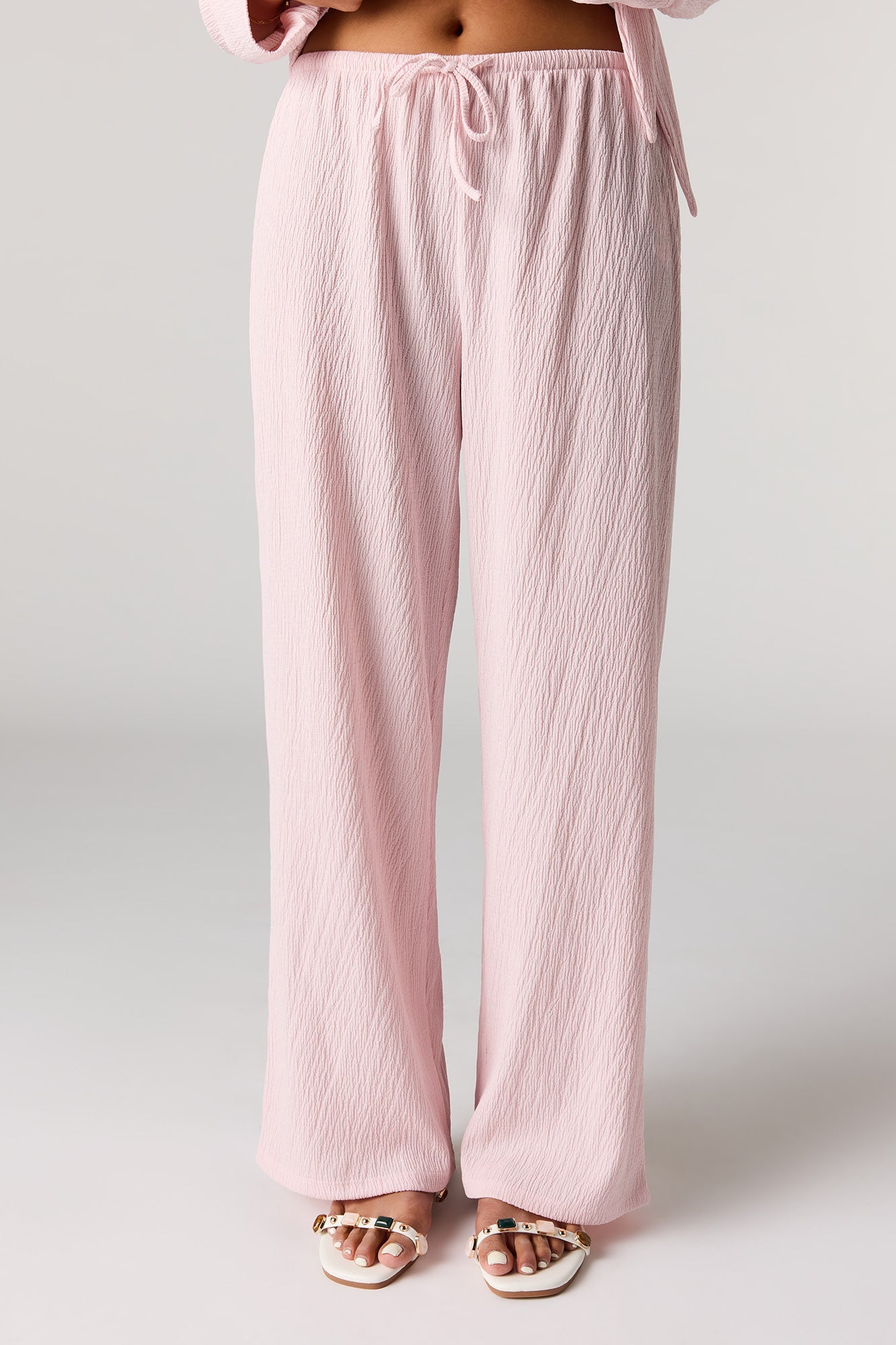 Textured Wide Leg Pant