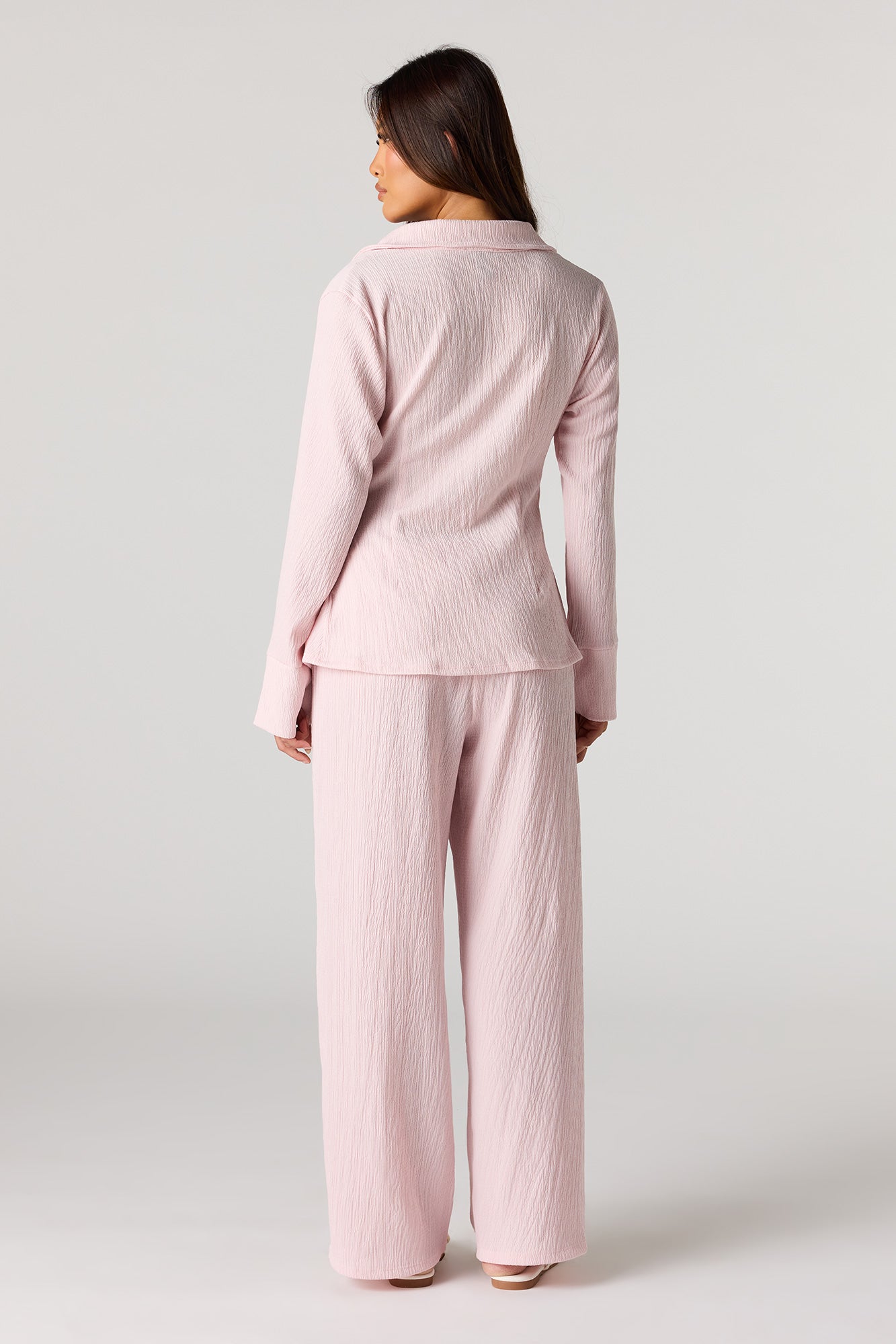 Textured Wide Leg Pant