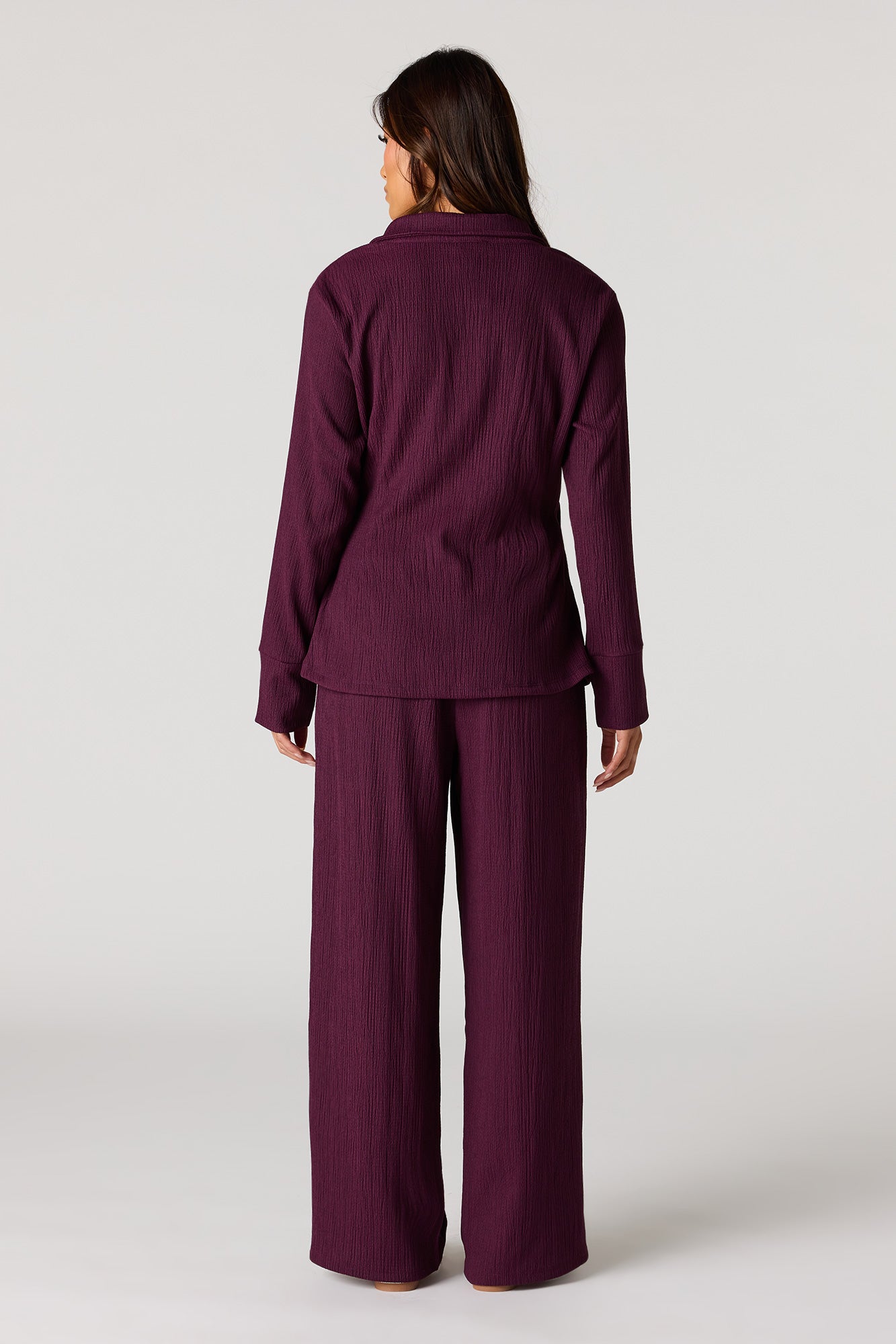 Textured Wide Leg Pant