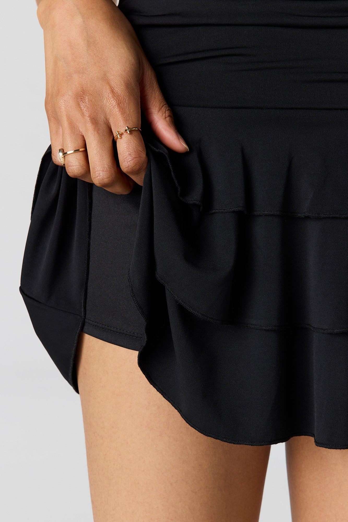 Cowl Neck Ruffled Halter Romper