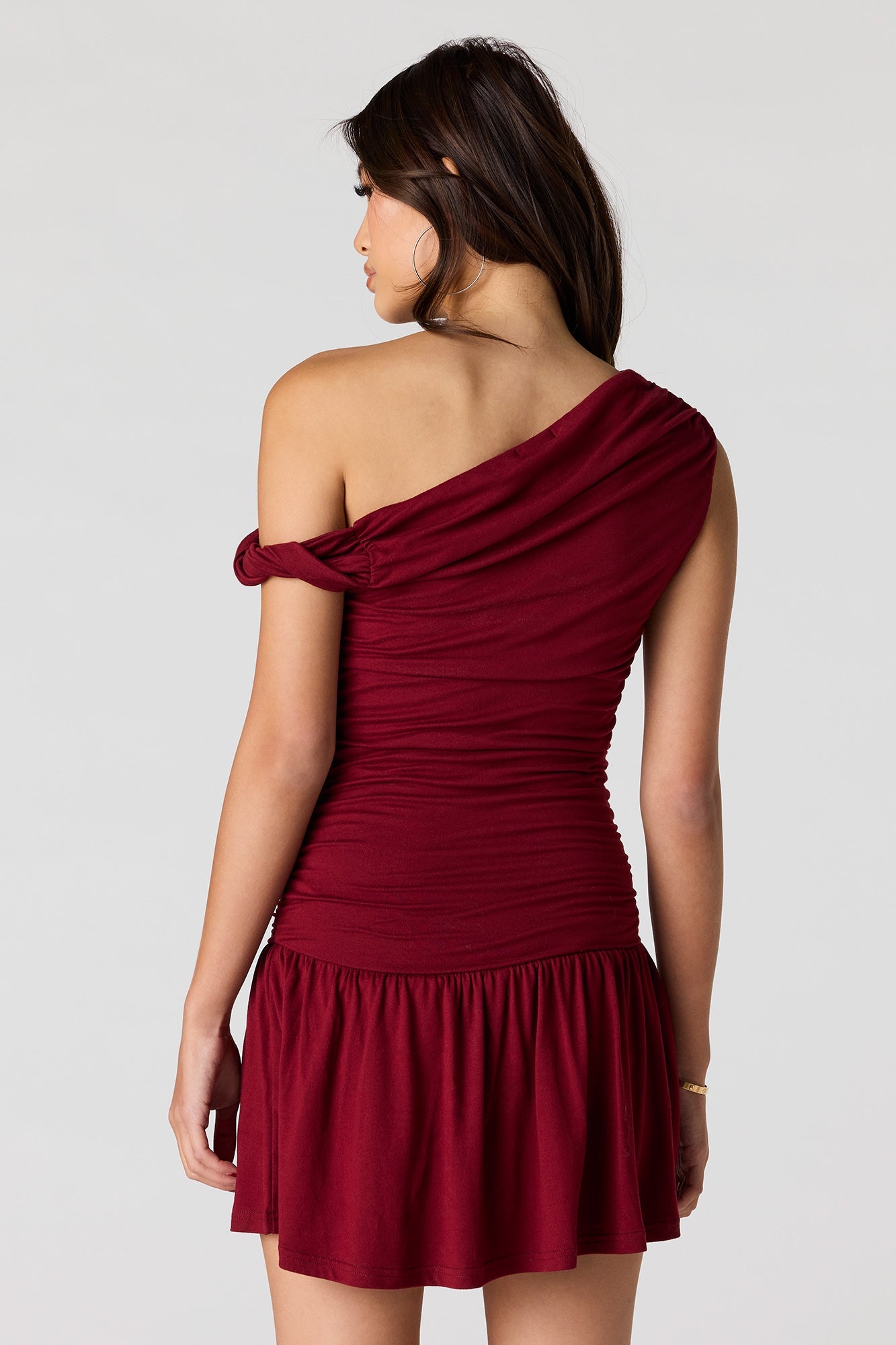 Off-Shoulder Eyelet Romper Dress