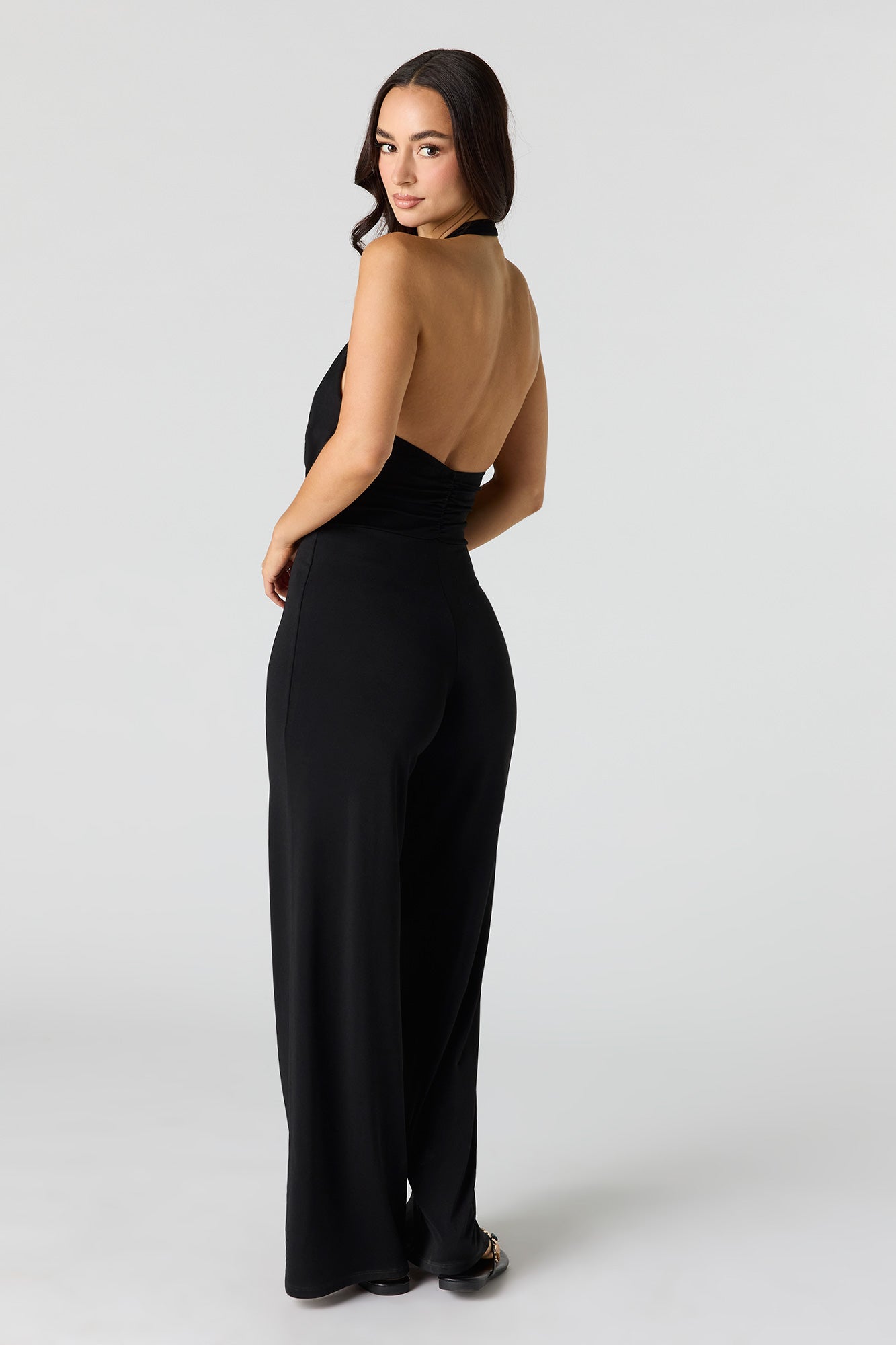 Cowl Neck Wide Leg Jumpsuit