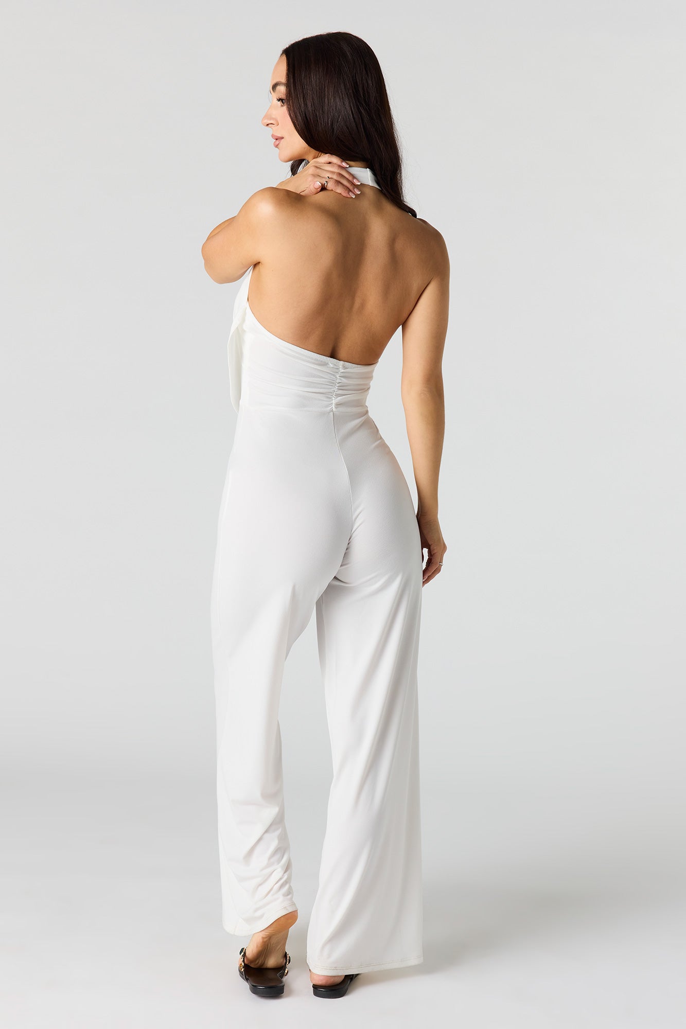 Cowl Neck Wide Leg Jumpsuit