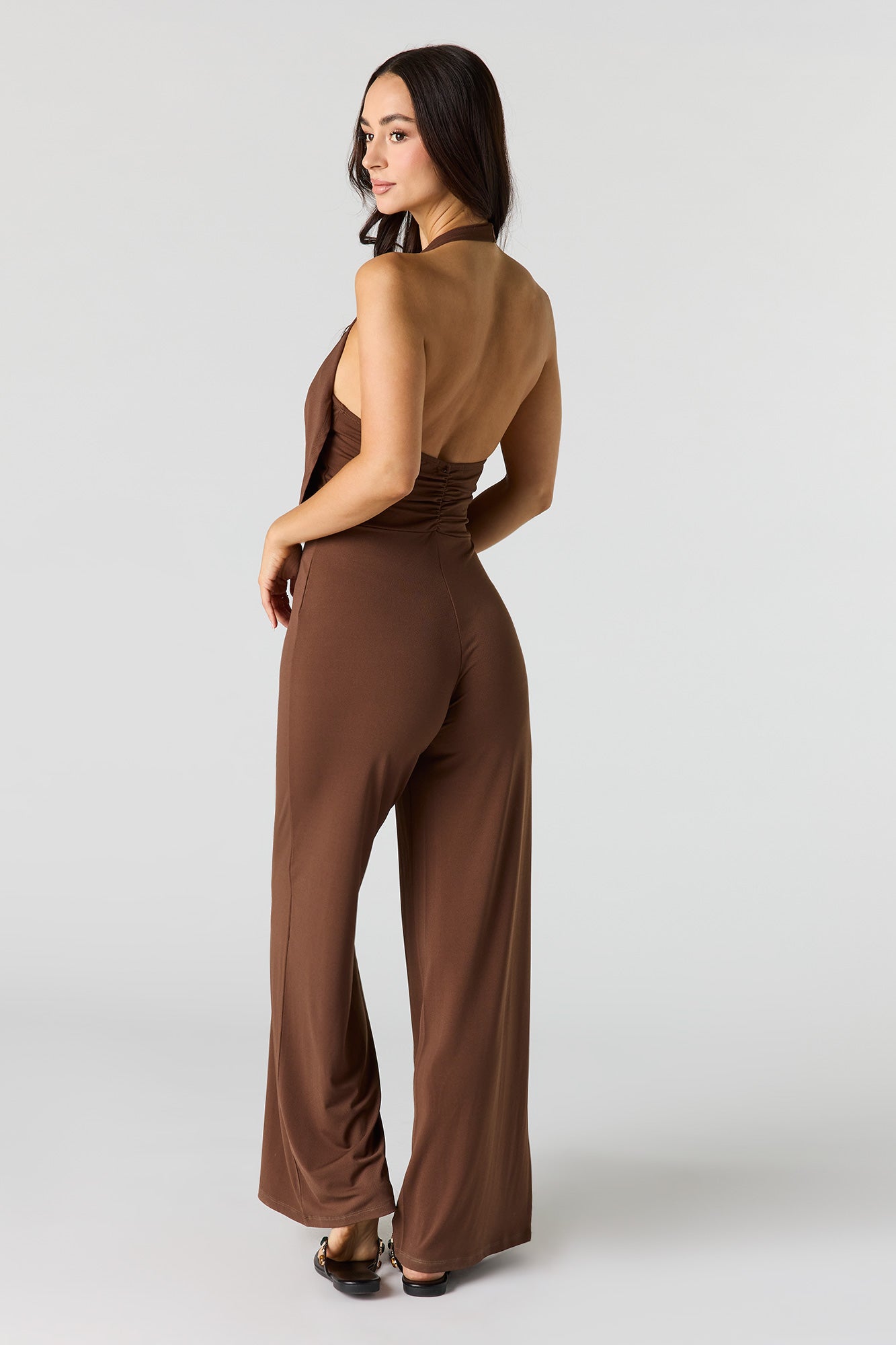 Cowl Neck Wide Leg Jumpsuit