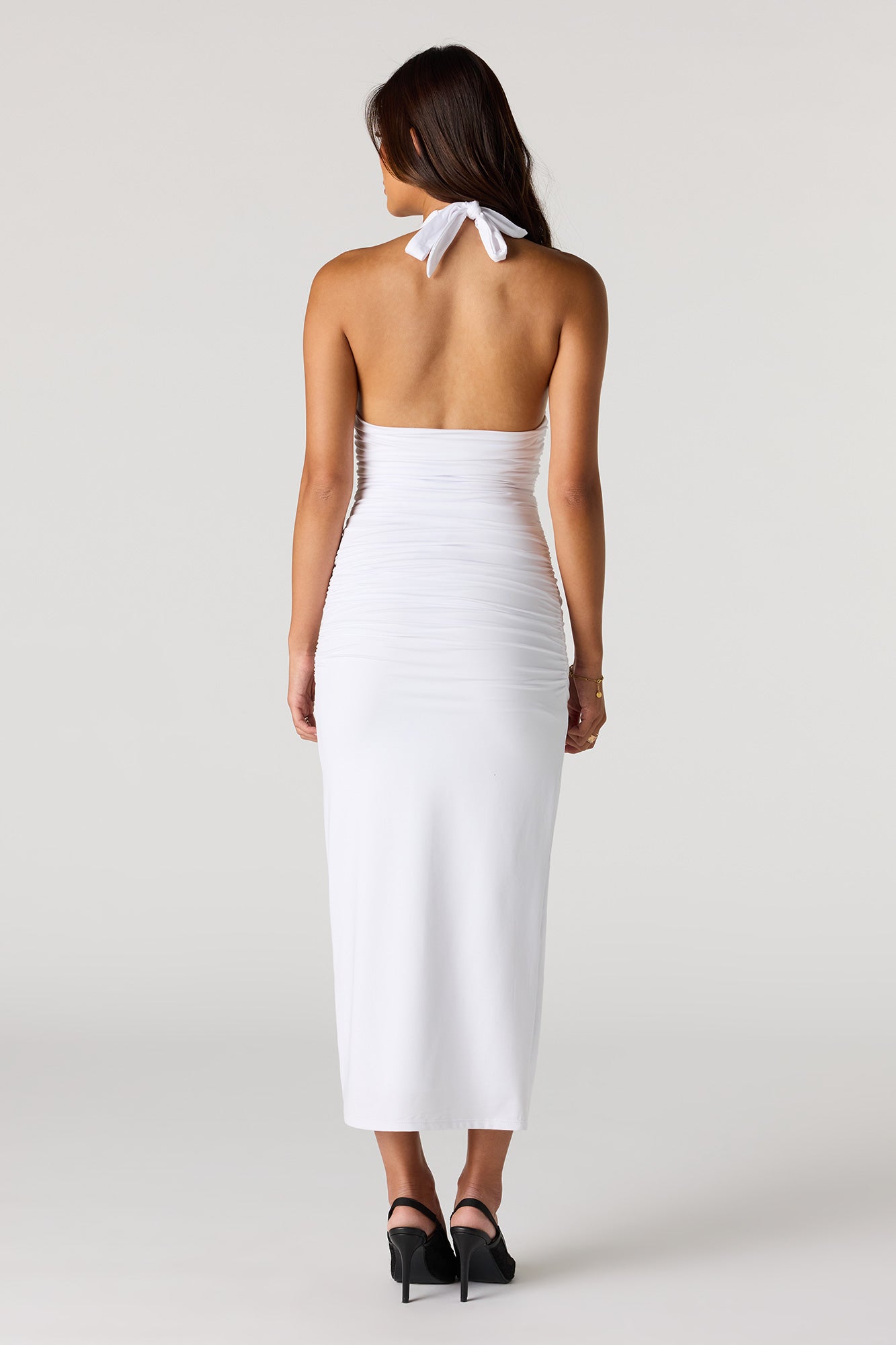 Contour Plunge Halter Midi Dress