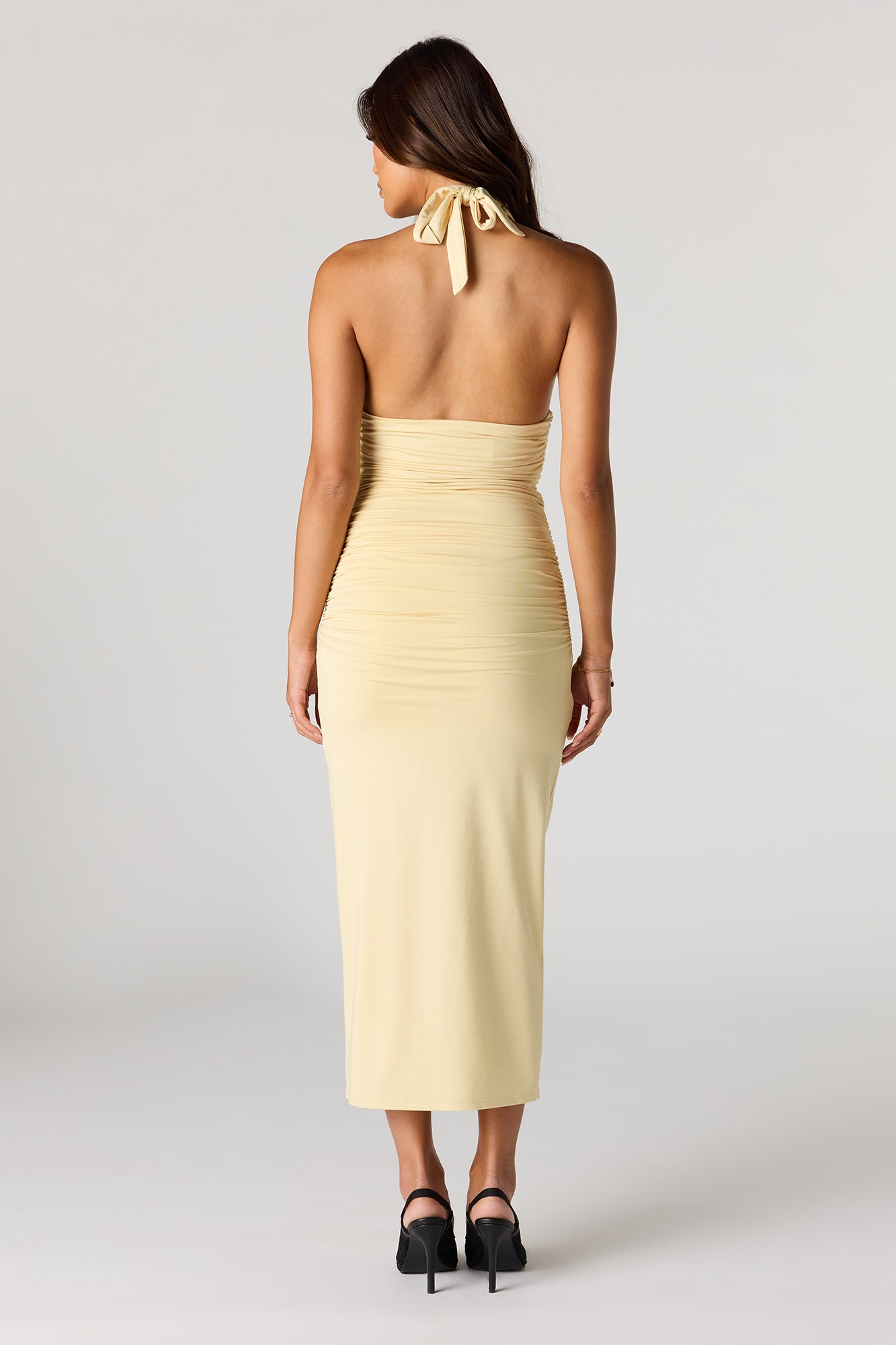 Contour Plunge Halter Midi Dress
