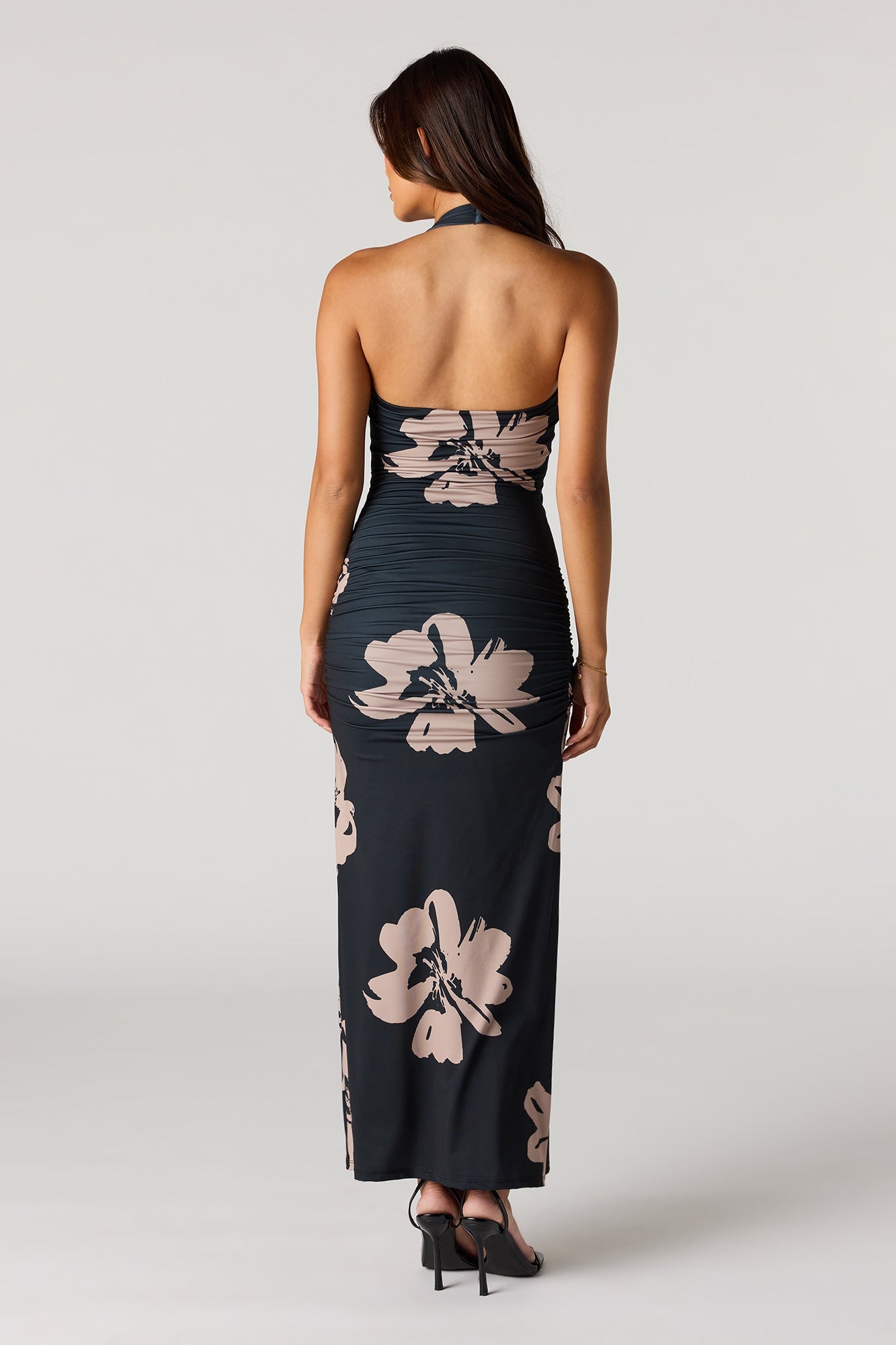 Ruched Halter Maxi Dress