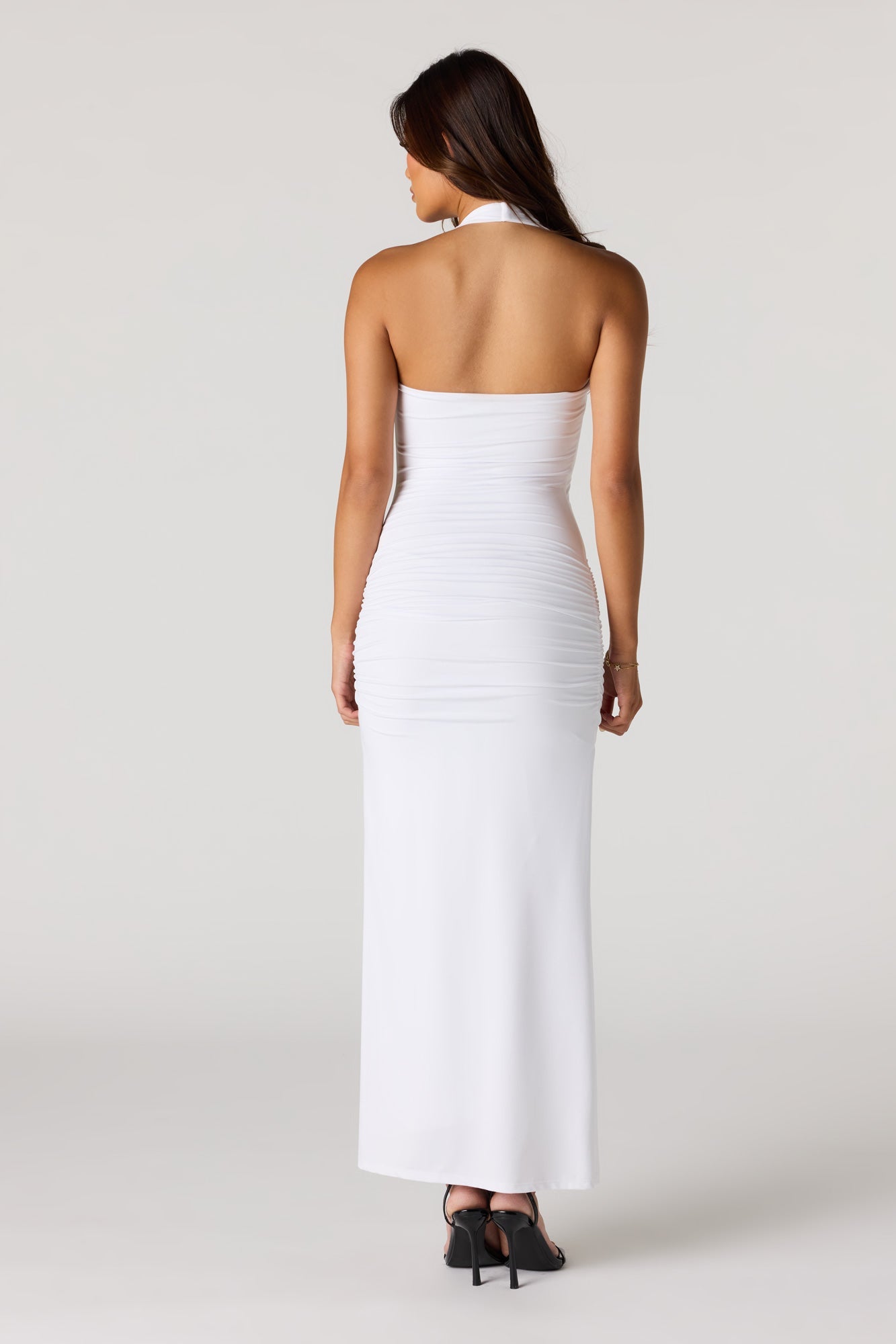 Ruched Halter Maxi Dress