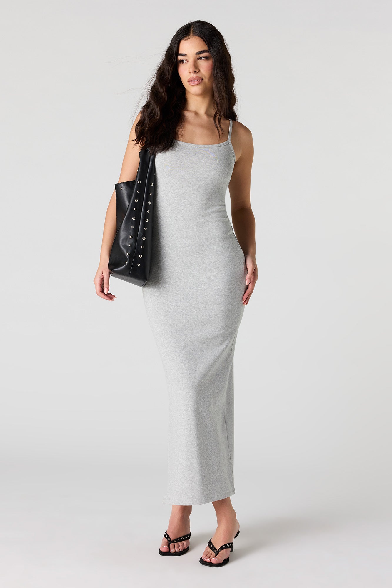 Scoop Neck Back Cutout Maxi Dress