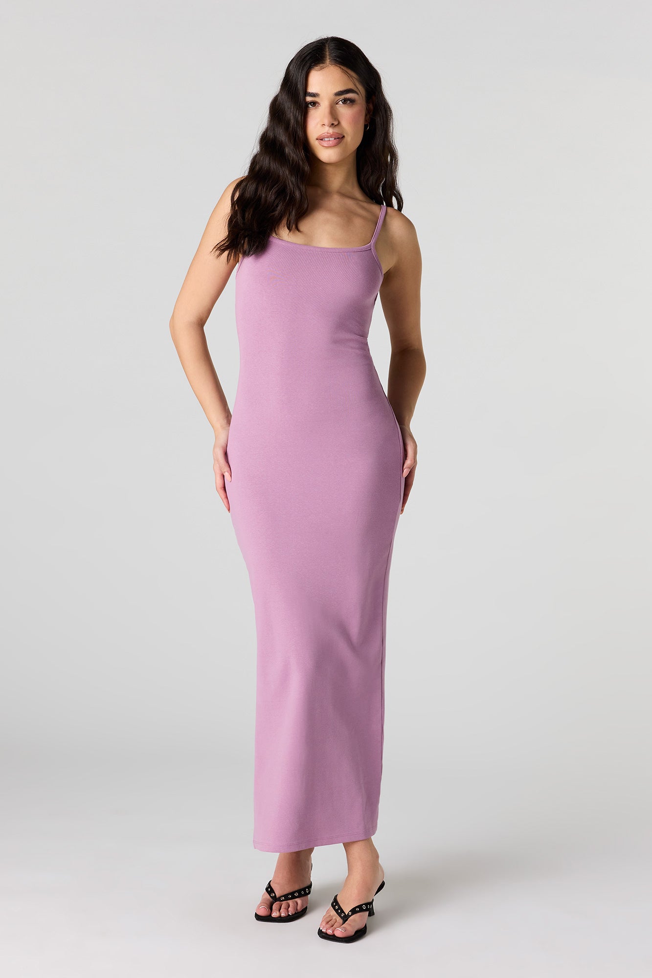 Scoop Neck Back Cutout Maxi Dress