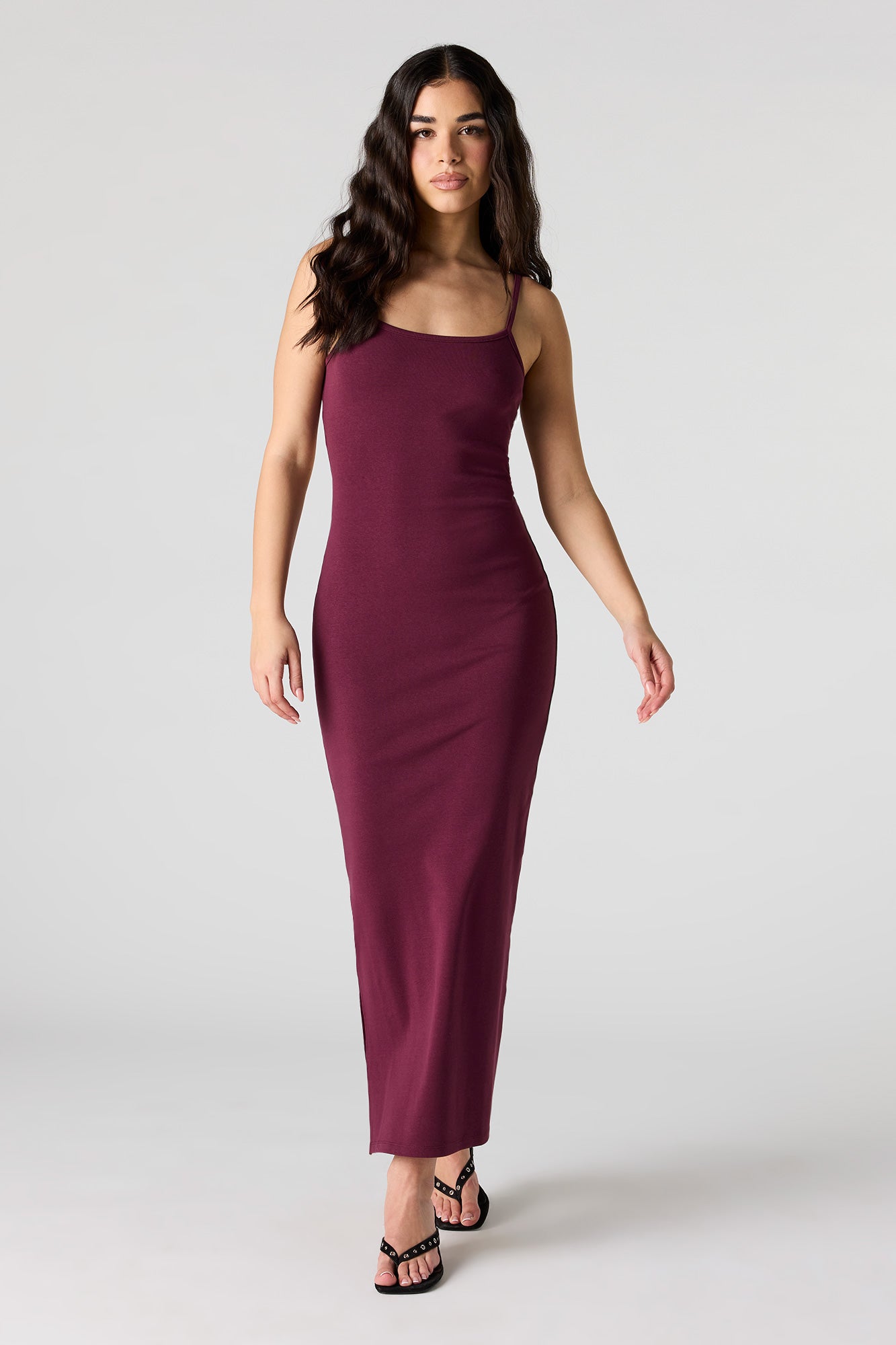 Scoop Neck Back Cutout Maxi Dress