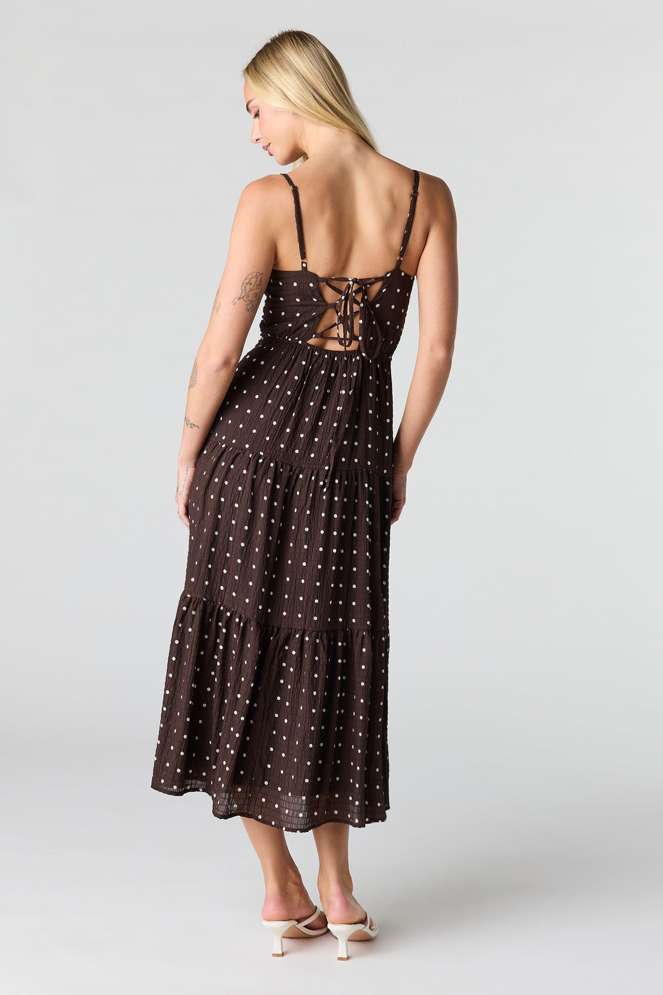 Textured Sweetheart Midi Dress