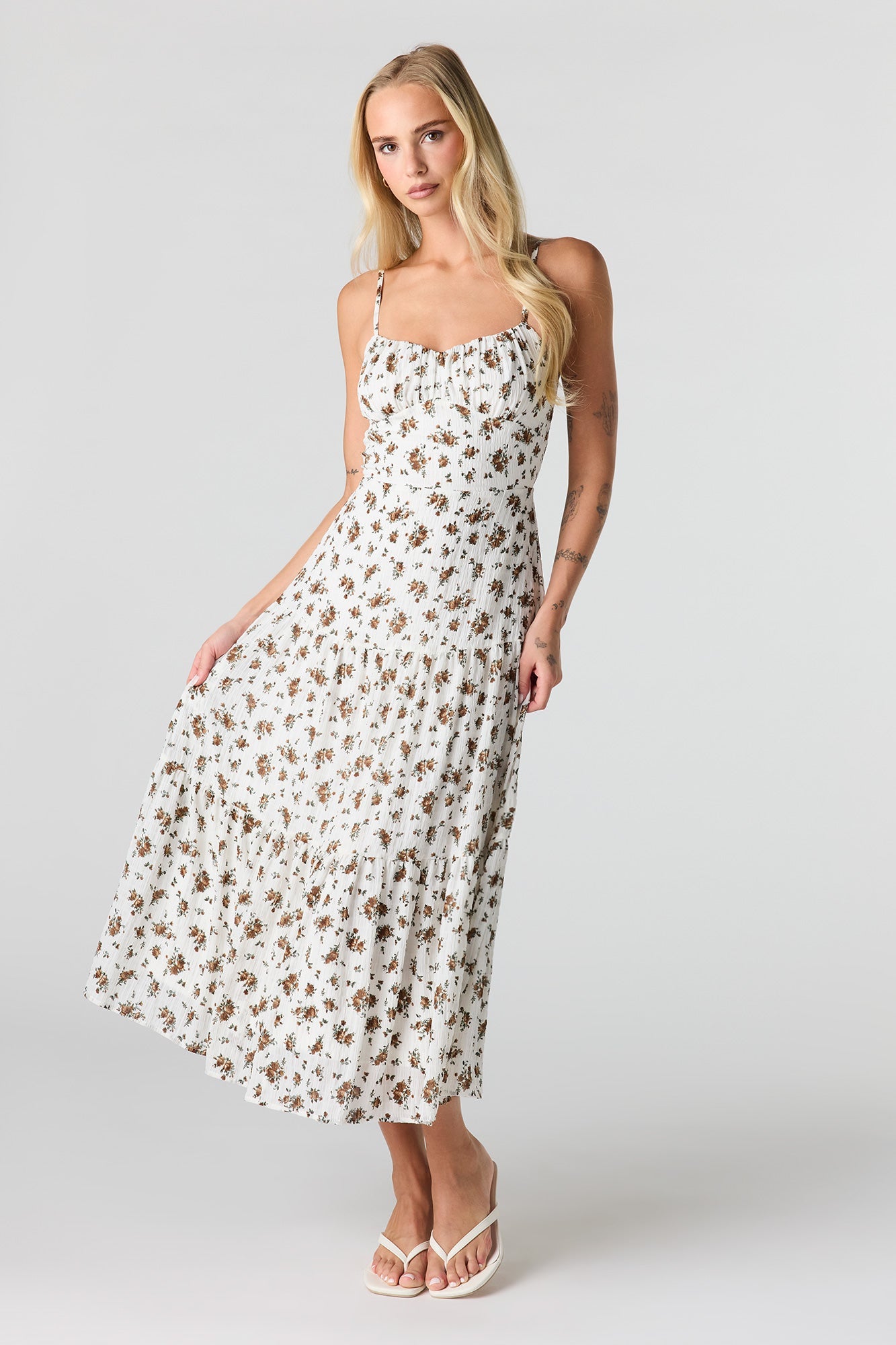 Textured Sweetheart Midi Dress
