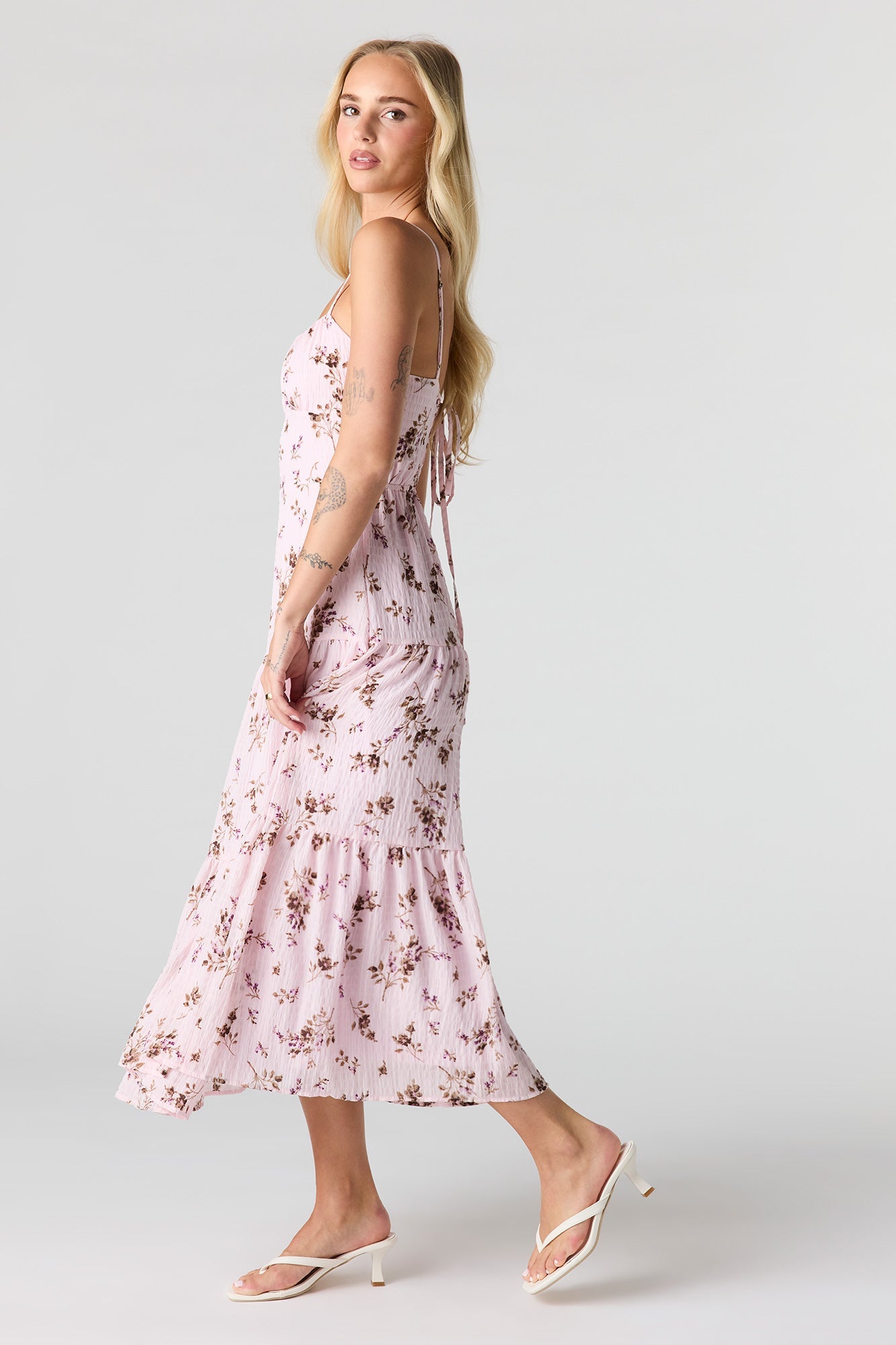 Textured Sweetheart Midi Dress