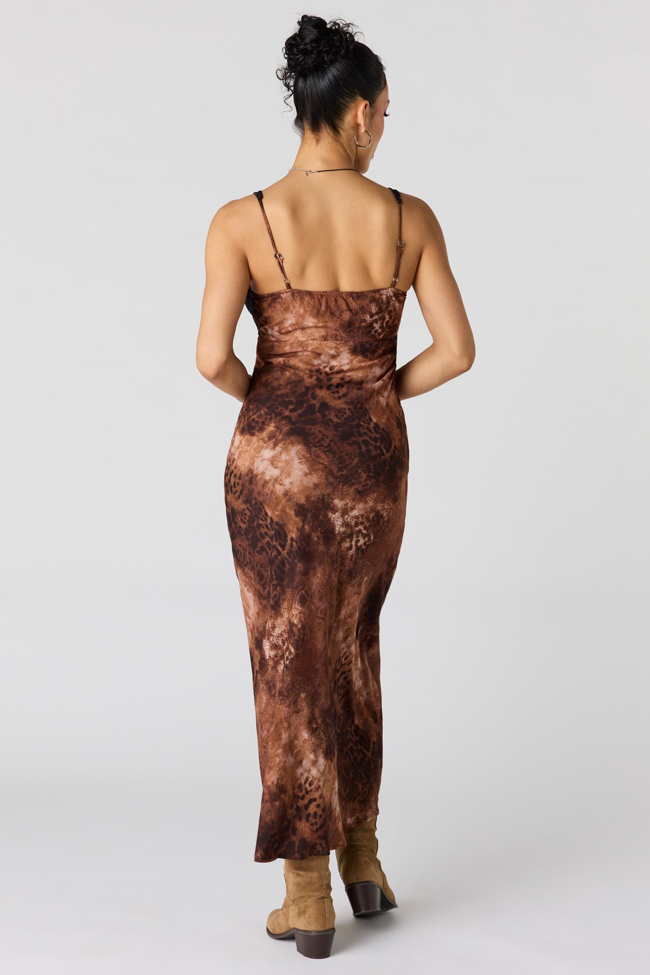 Lace Animal Print Midi Dress