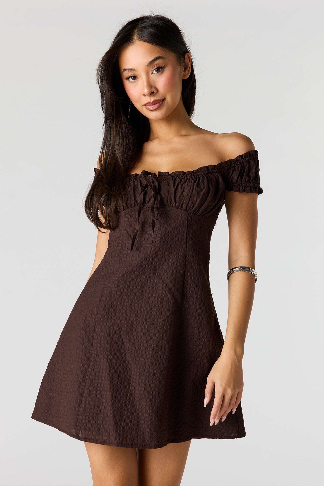 Poplin Smocked Tiered Mini Dress