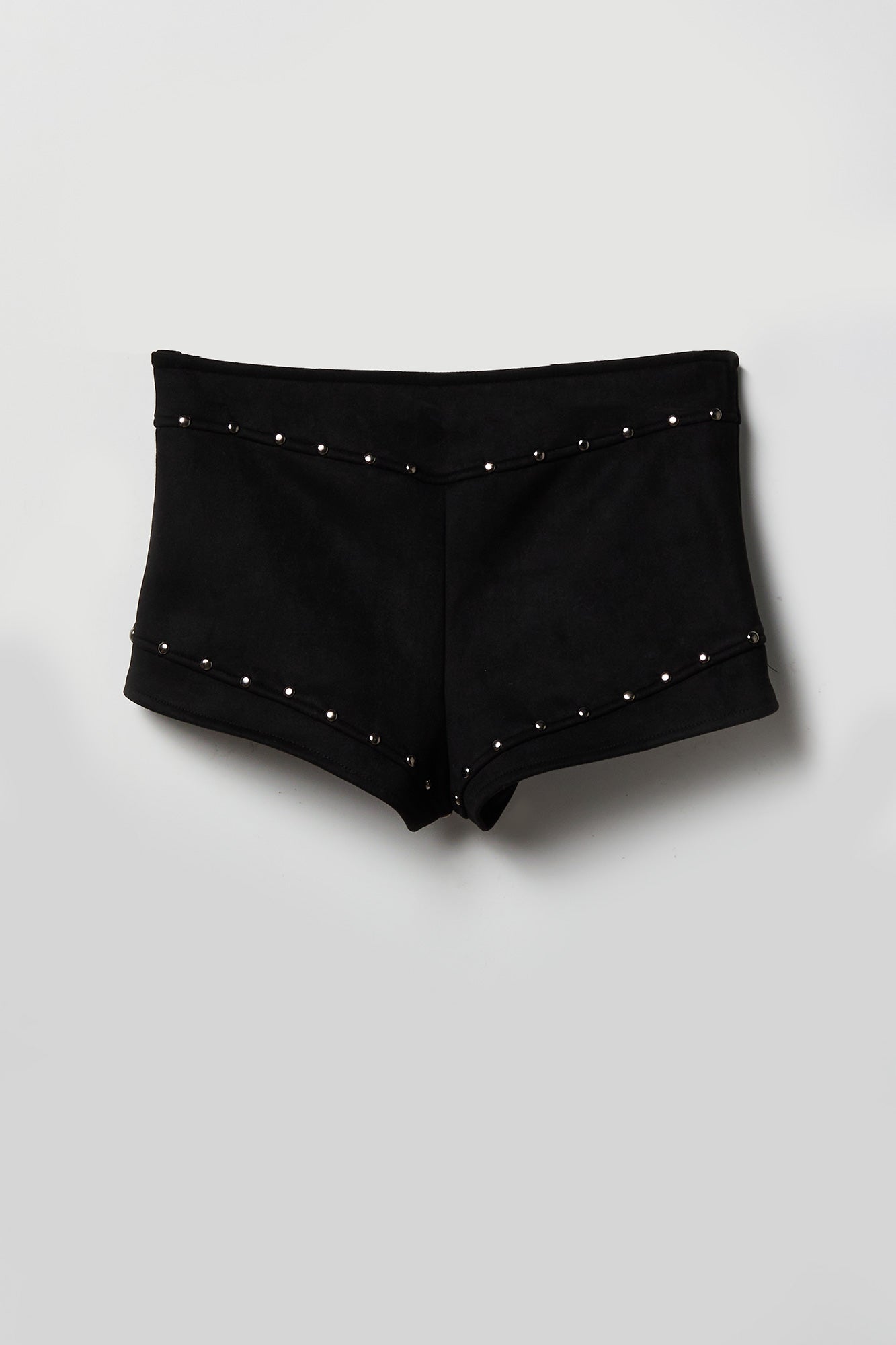 Suede Studded Micro Mini Short