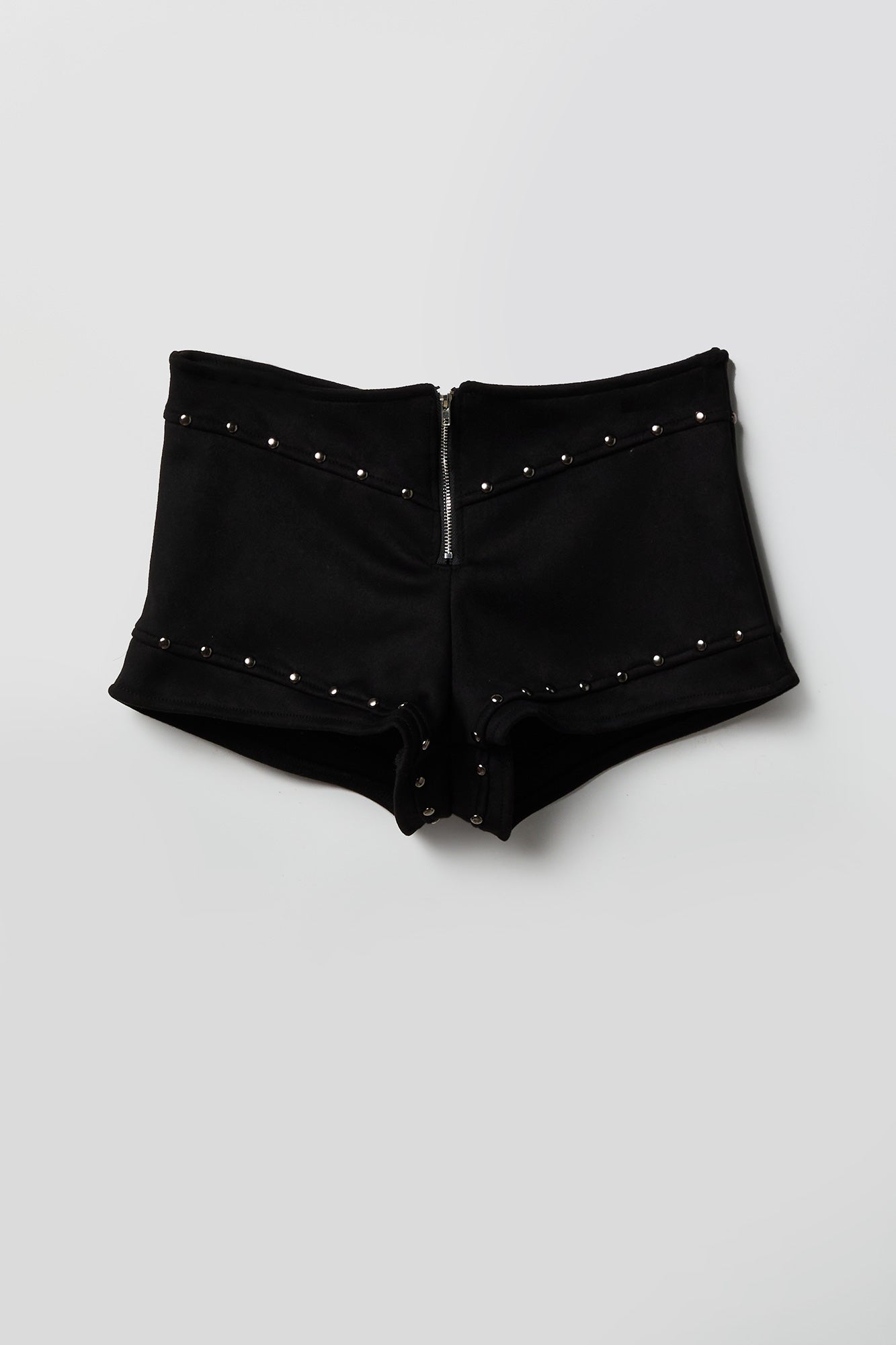 Suede Studded Micro Mini Short