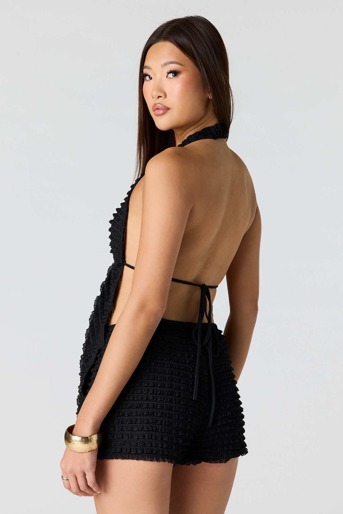 Ruffle Flyaway Halter Top
