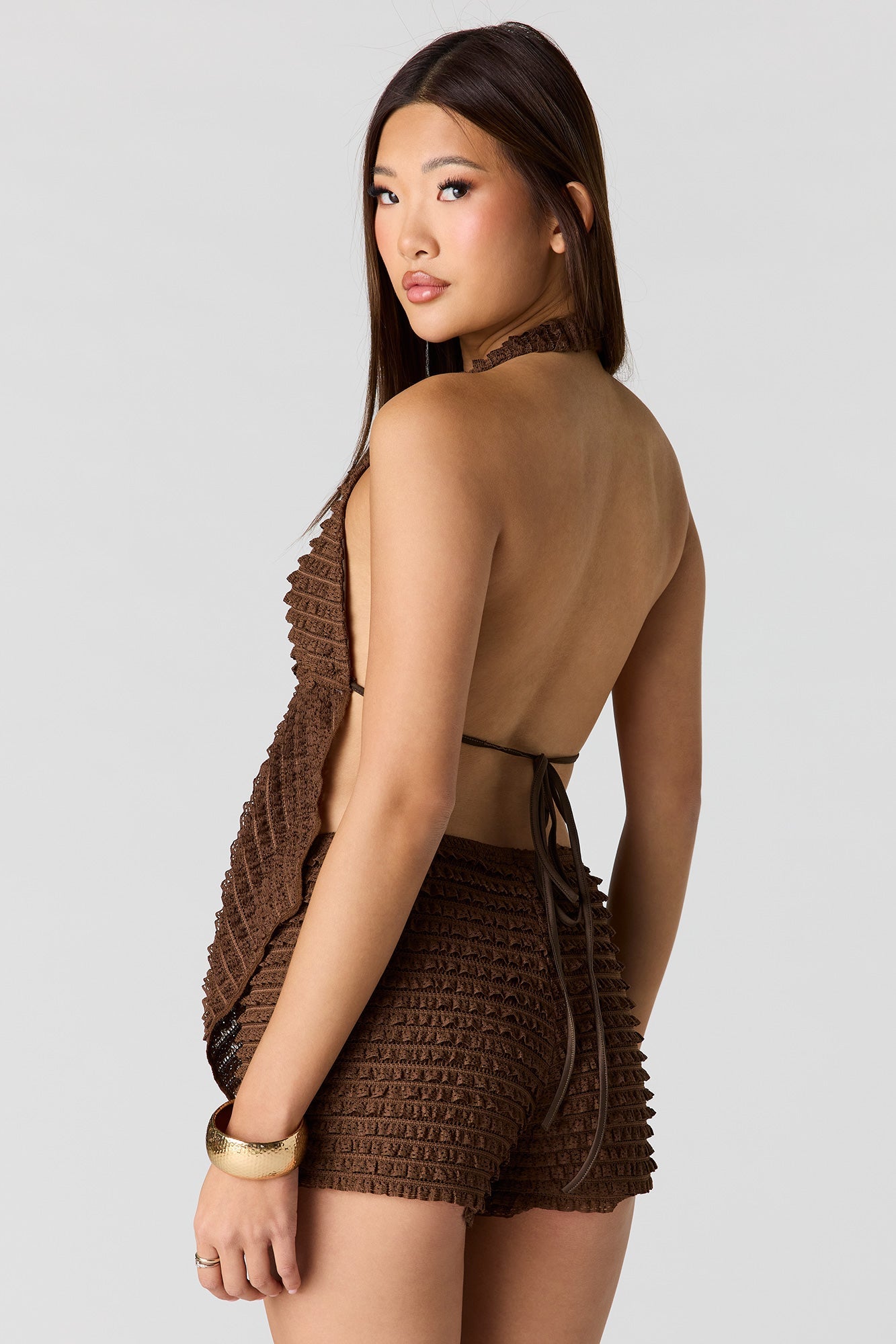Ruffle Flyaway Halter Top