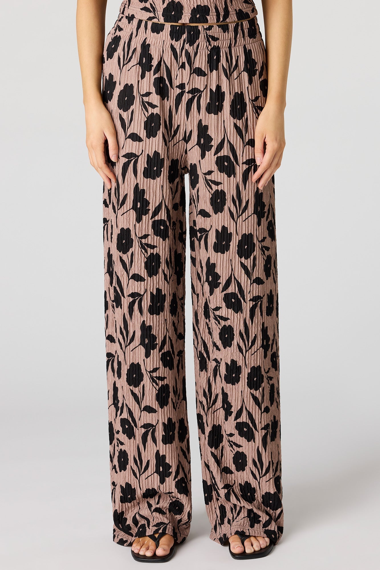 Textured Wide Leg Pant