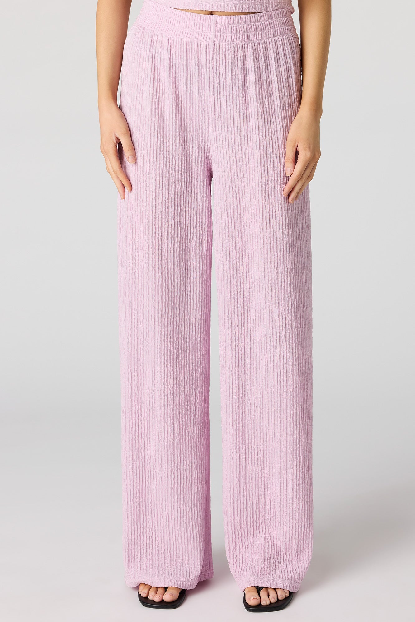 Textured Wide Leg Pant