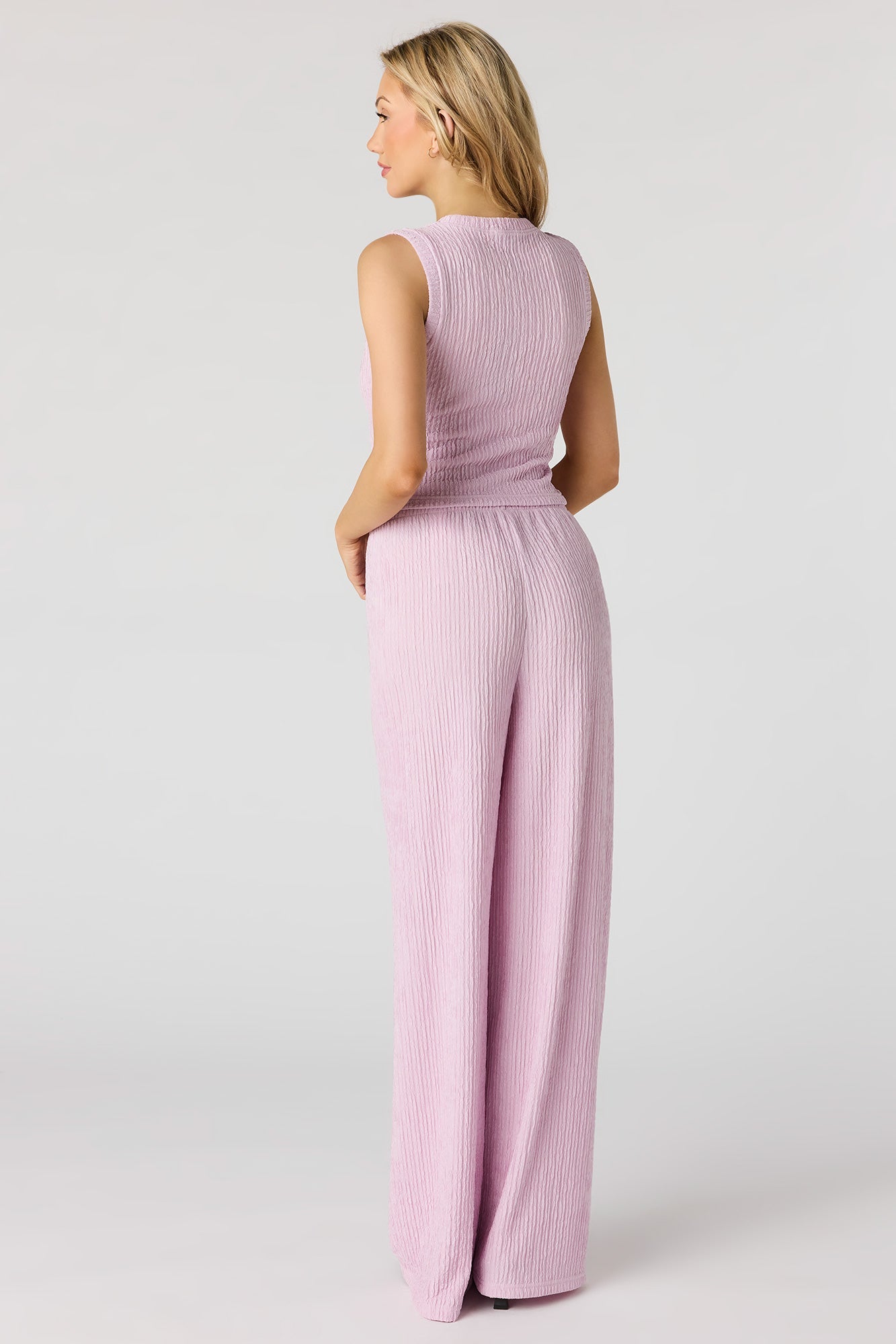 Textured Wide Leg Pant