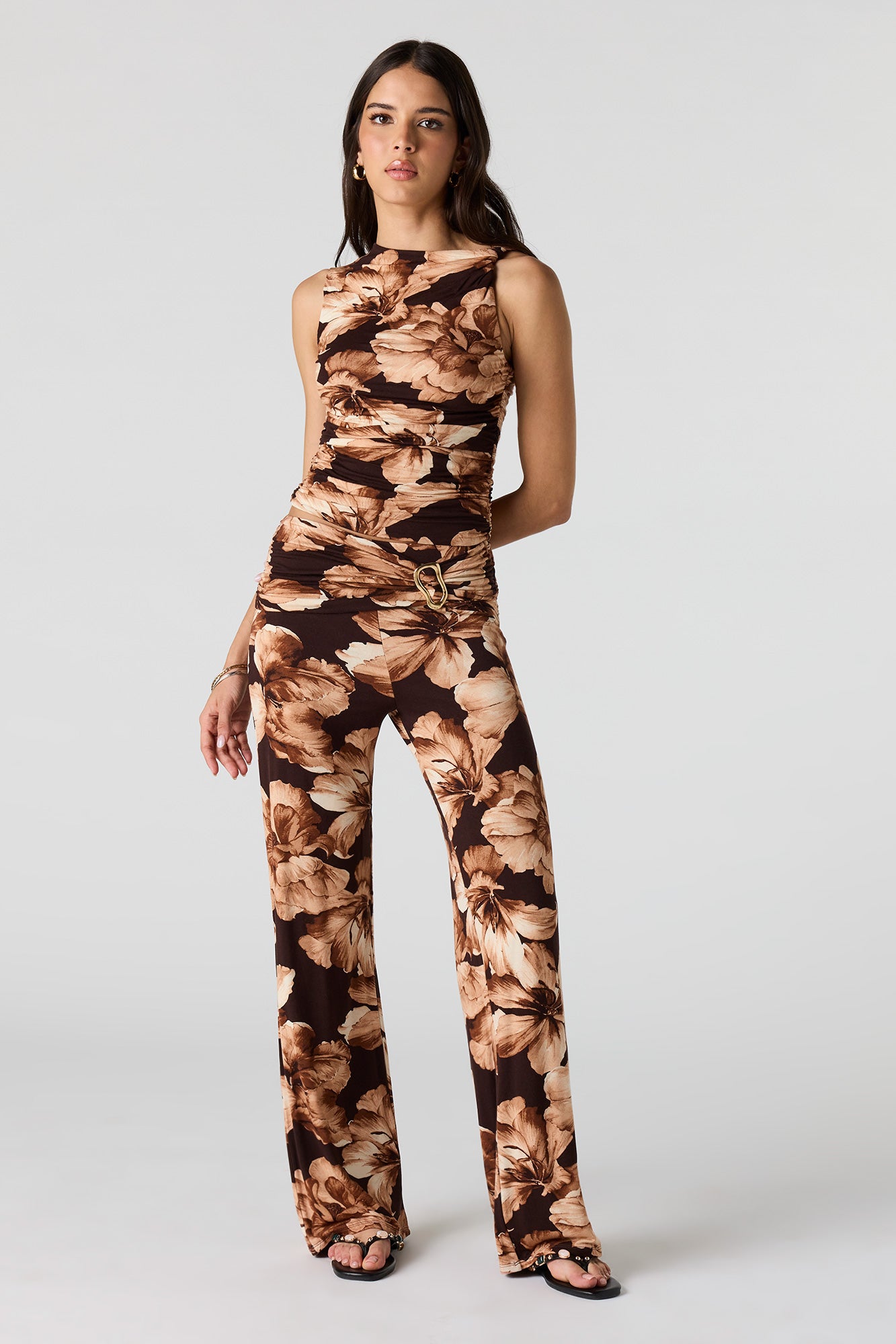 Twist Shoulder Ruched Tank