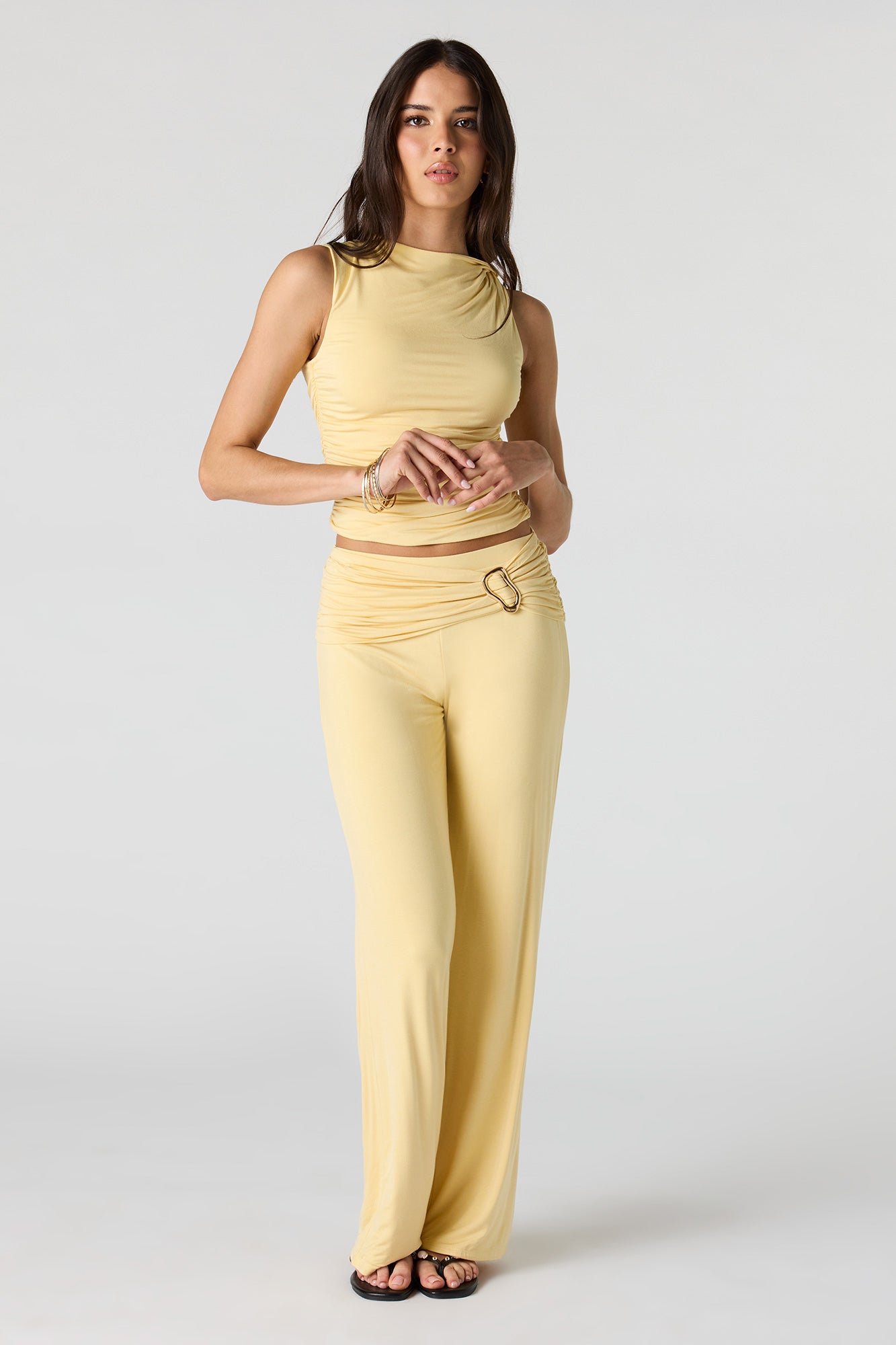 Twist Shoulder Ruched Tank