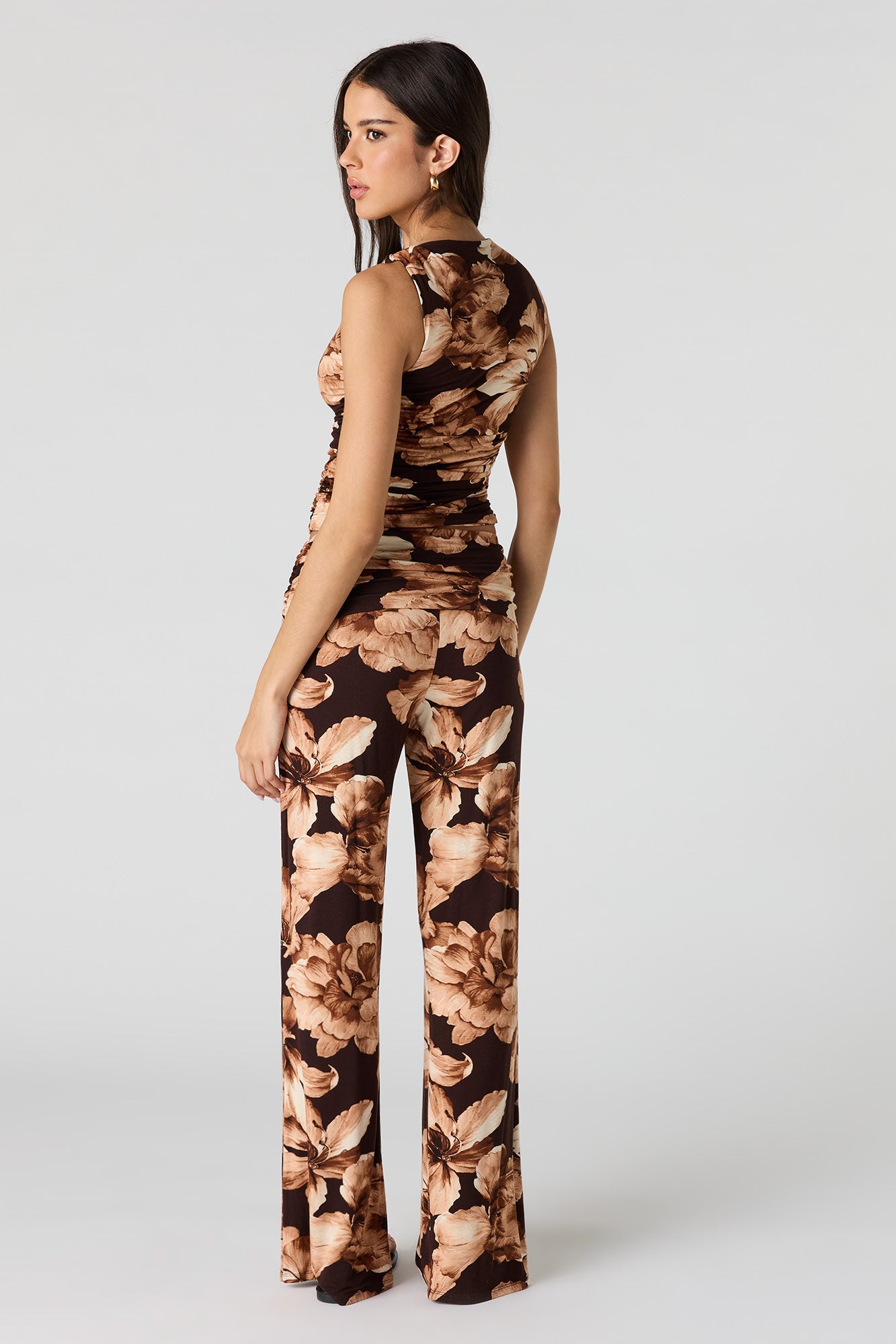 Ruched Waist Wide Leg Pant